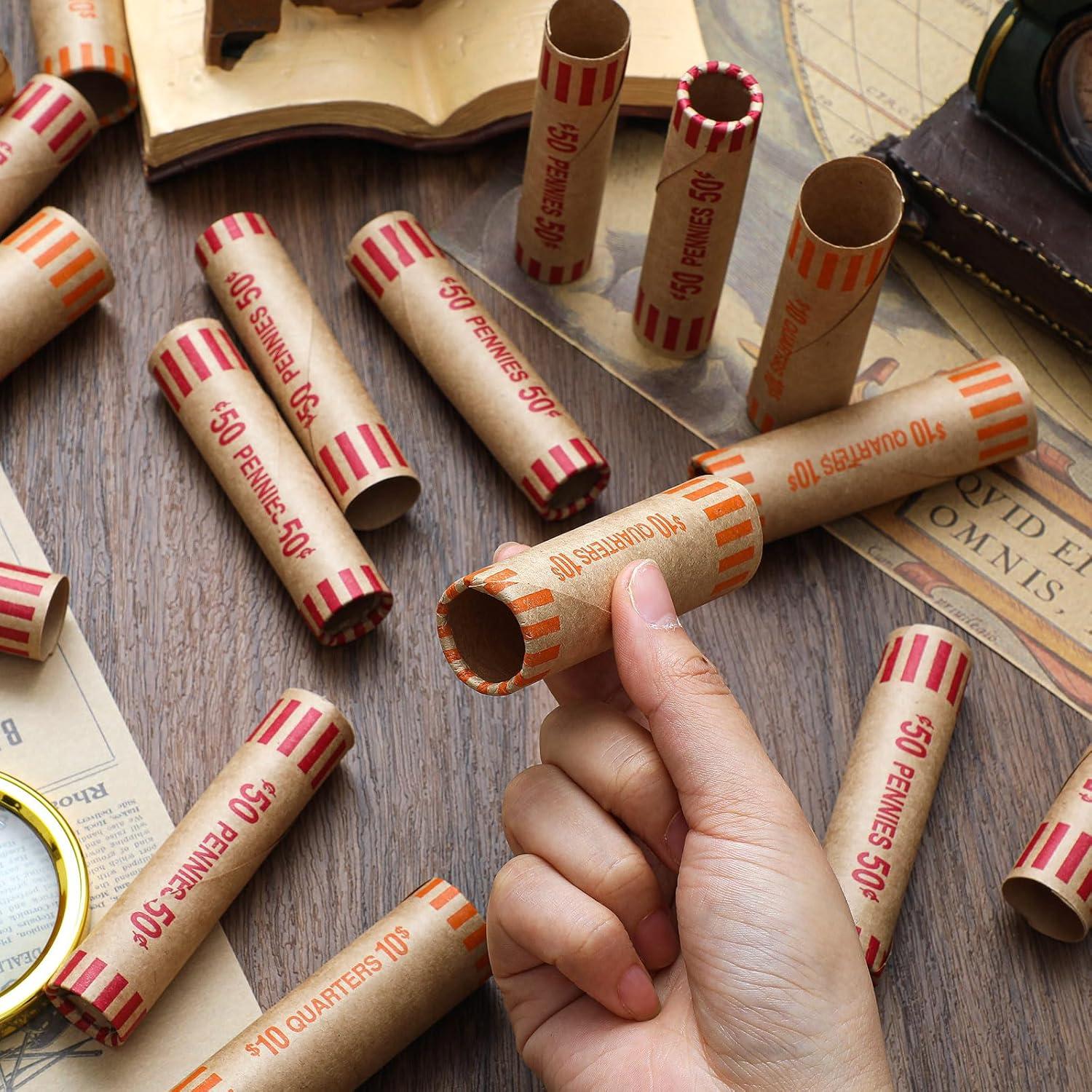 Rollos de Papel para Monedas Outus 192 Piezas Coloridos