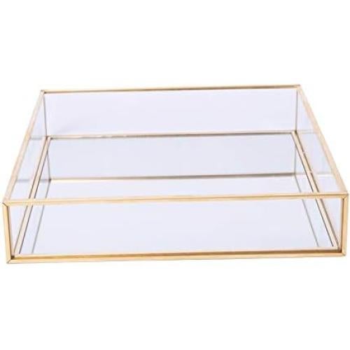 Bandeja Decorativa Sooyee Dorada Cuadrada 20x20 cm