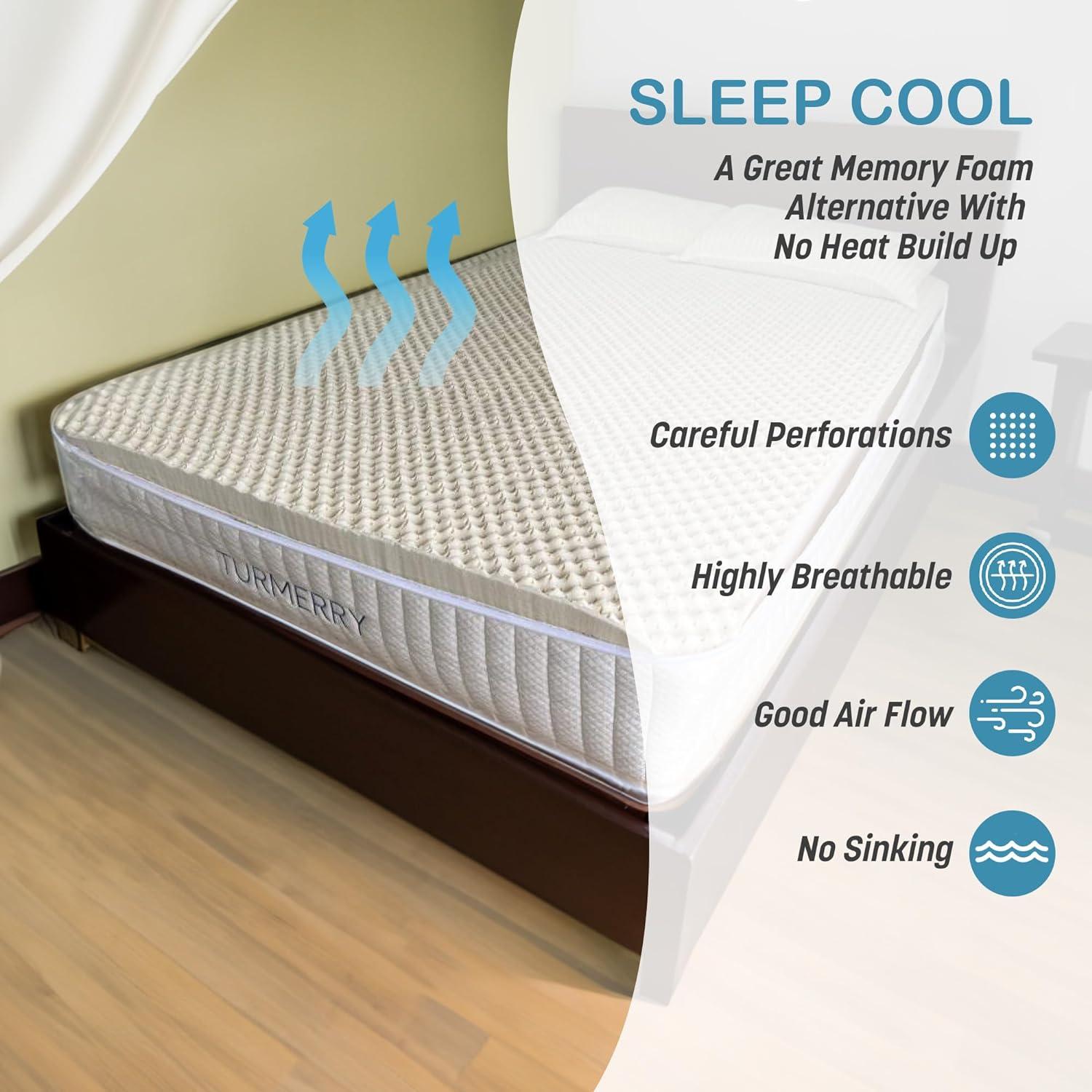 Colchón de Látex Orgánico Turmerry Individual 3.56 cm Firmeza Media