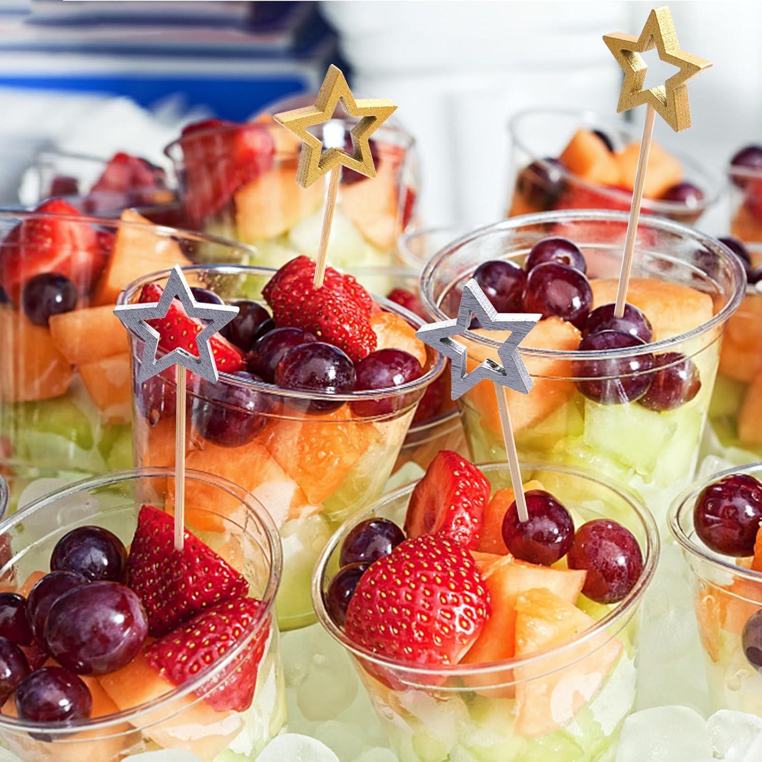 Palillos de Cóctel de Bambú Minisland 14 cm Estrella Dorada 50 Unidades