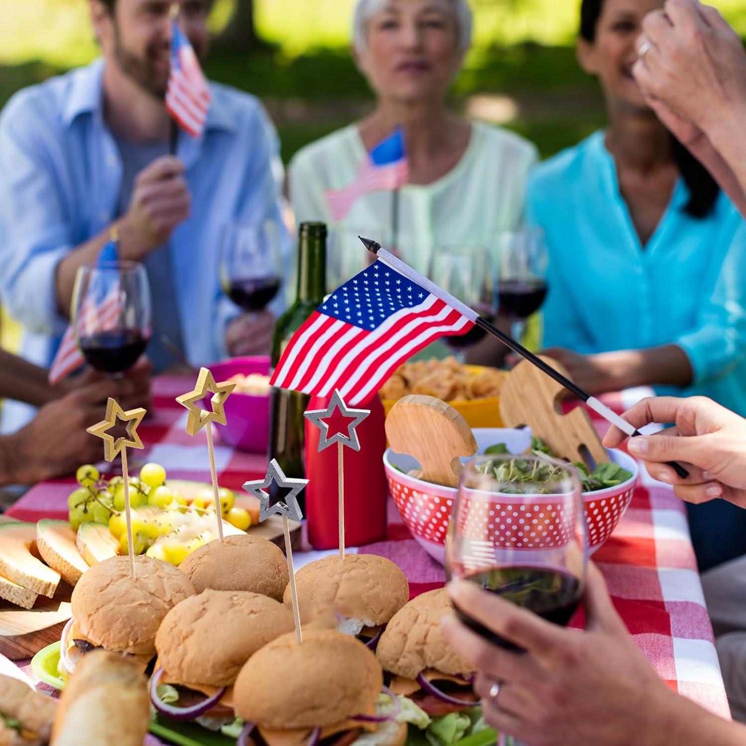 Palillos de Cóctel de Bambú Minisland 14 cm Estrella Dorada 50 Unidades