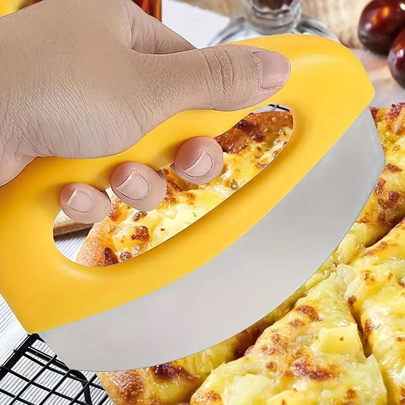 Cortador de Pizza Premium HFLYJPYW Acero Inoxidable Naranja
