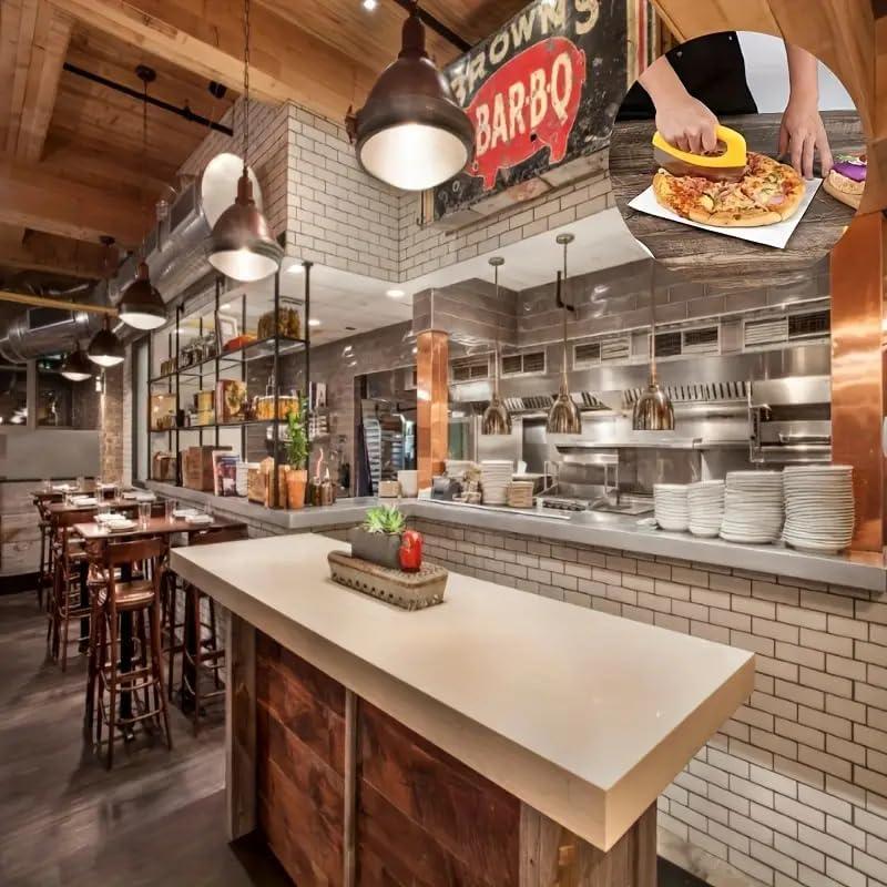 Cortador de Pizza Premium HFLYJPYW Acero Inoxidable Naranja