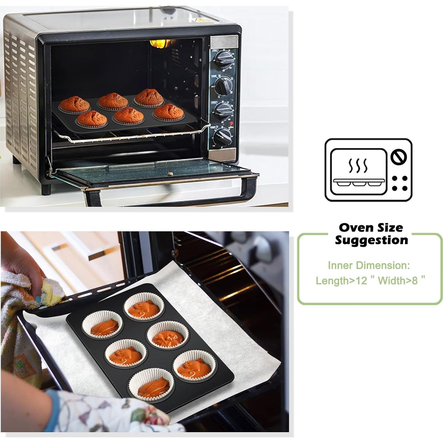 Molde para Muffins TeamFar de 6 Tazas Antiadherente Acero Inoxidable