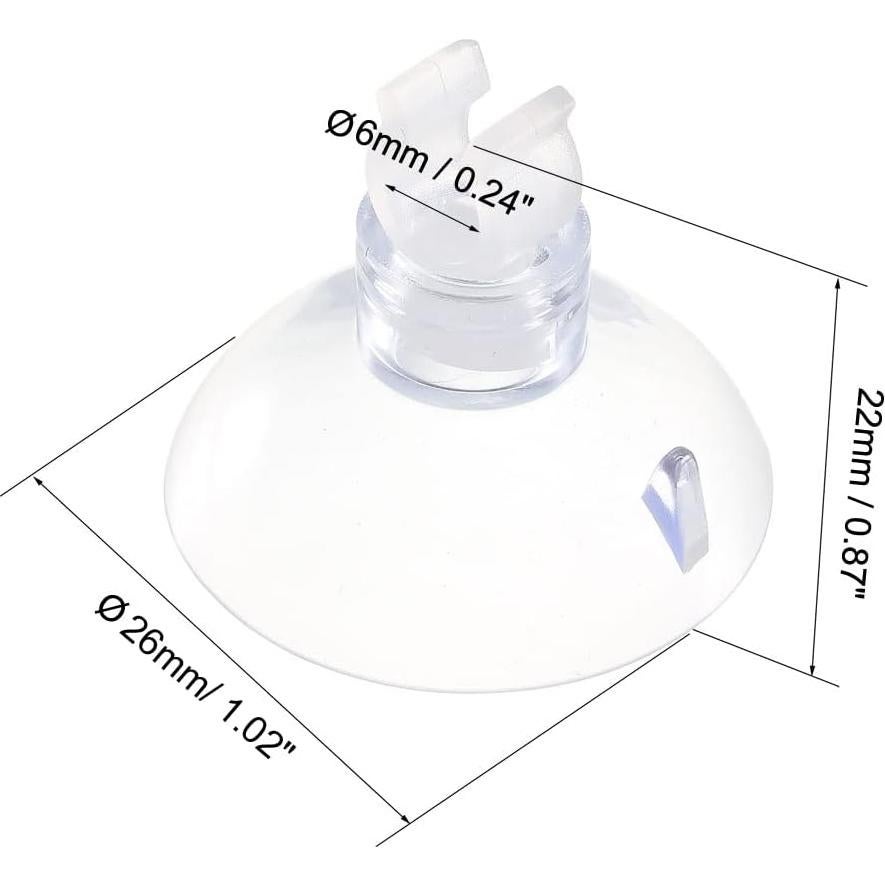 Clips de Ventosa para Tubos de Aire Acuario uxcell 6mm 6Pcs