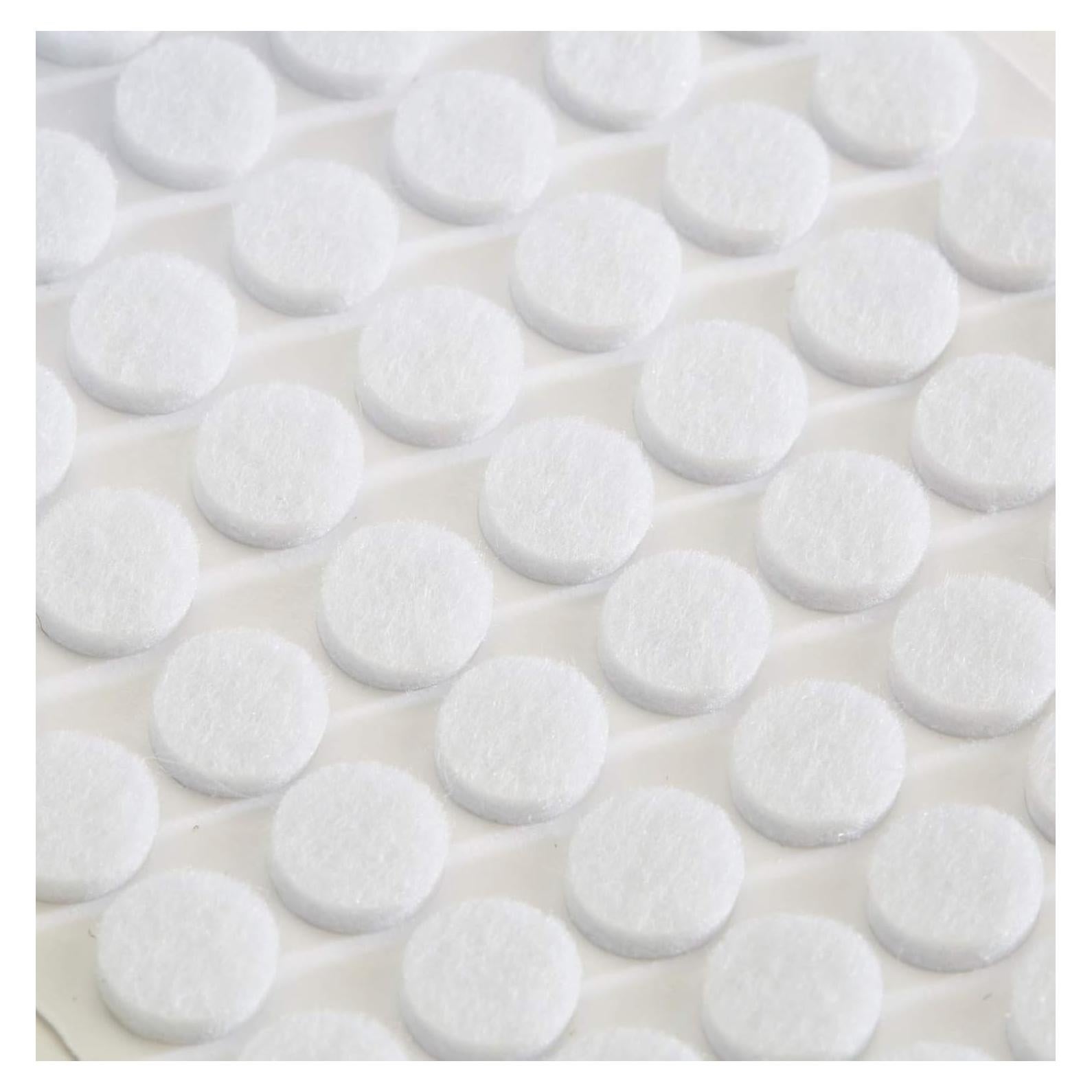 168 Pack Rok Hardware Heavy Duty 3/8" (9.5mm) Diameter Self-Adhesive Felt Pads, Furniture/Cabinet Bumpers, 1/8" (3mm) Height, Round, White - ROKFELTP38WHT