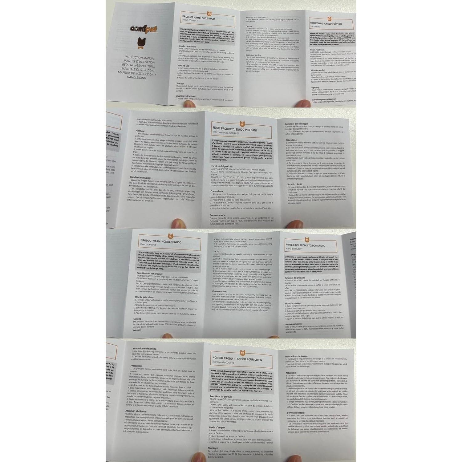 Snood Calmante para Perros COMFPET Azul Tamaño S