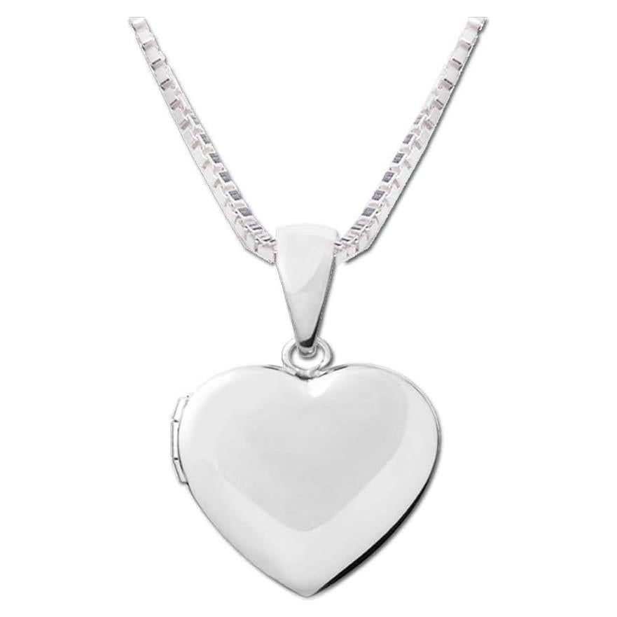 Collar Locket Clásico Plata Esterlina 35.56 cm para Niñas