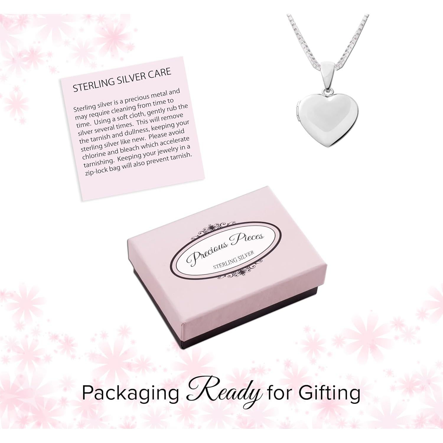 Collar Locket Clásico Plata Esterlina 35.56 cm para Niñas