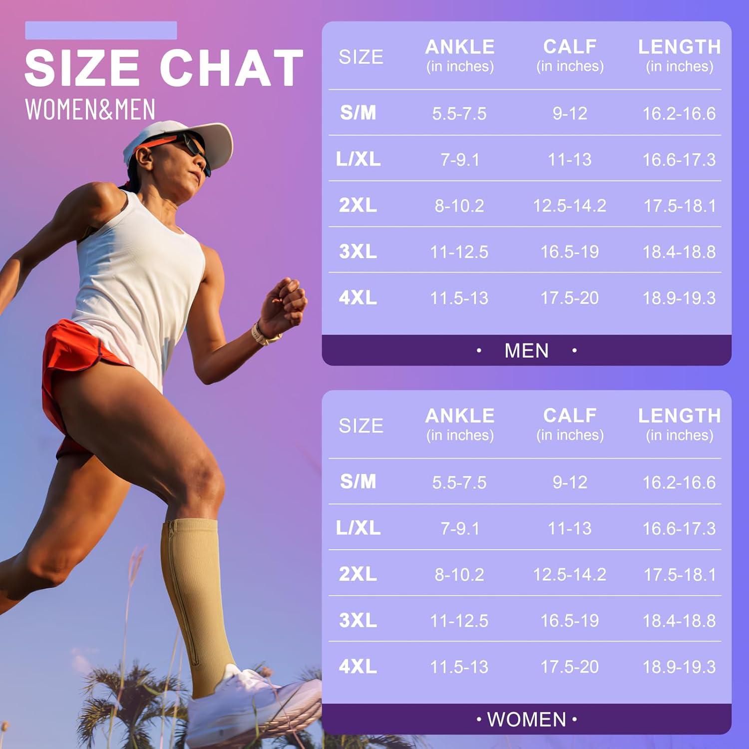 Calcetines de compresión Cerpit con cremallera 15-20 mmHg - 2 pares