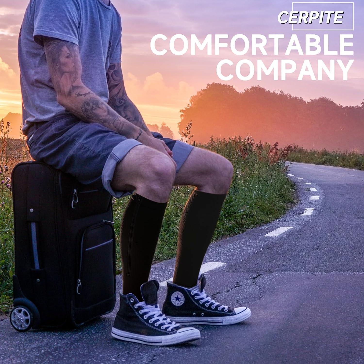 Calcetines de compresión Cerpit con cremallera 15-20 mmHg - 2 pares