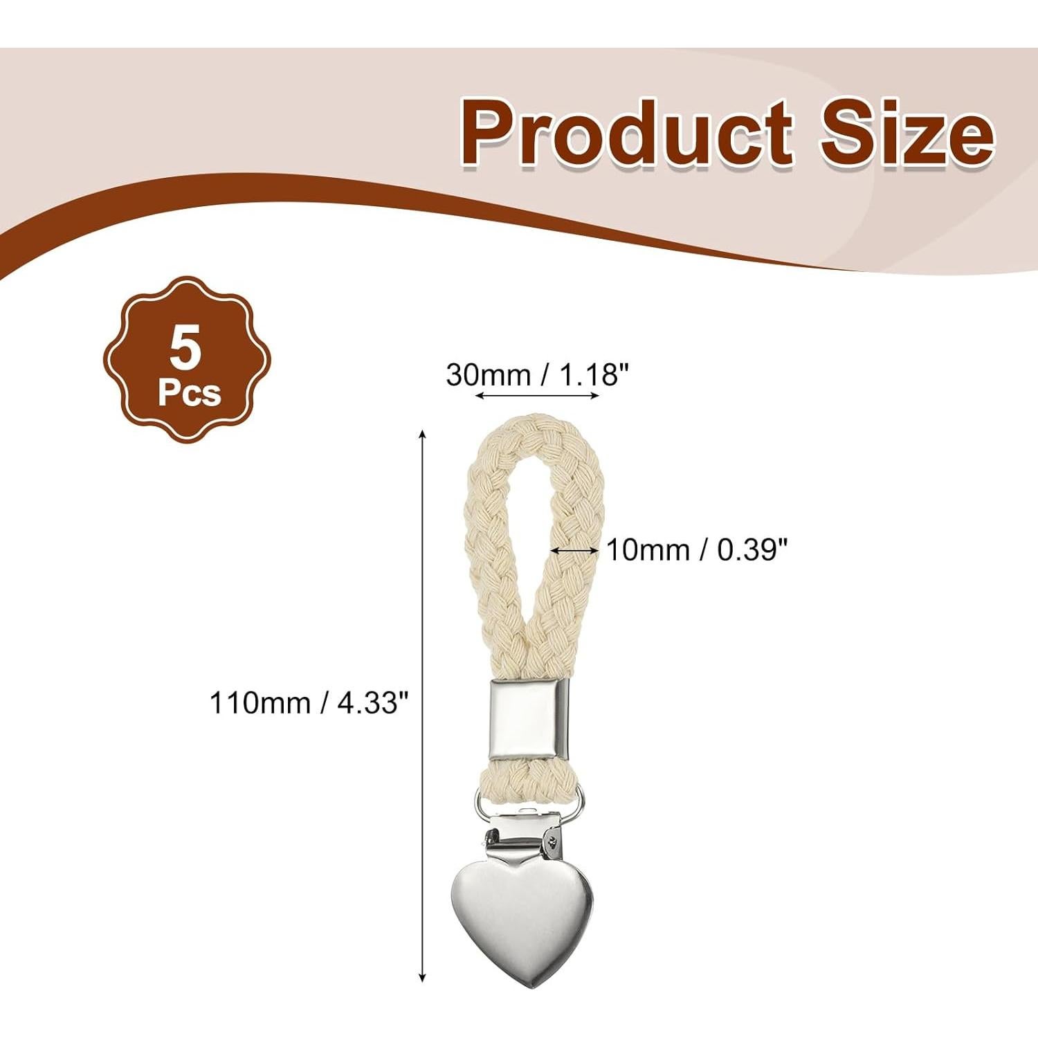 Clips para Toallas de Té PATIKIL 5 Pcs Beige 11x3.05 cm