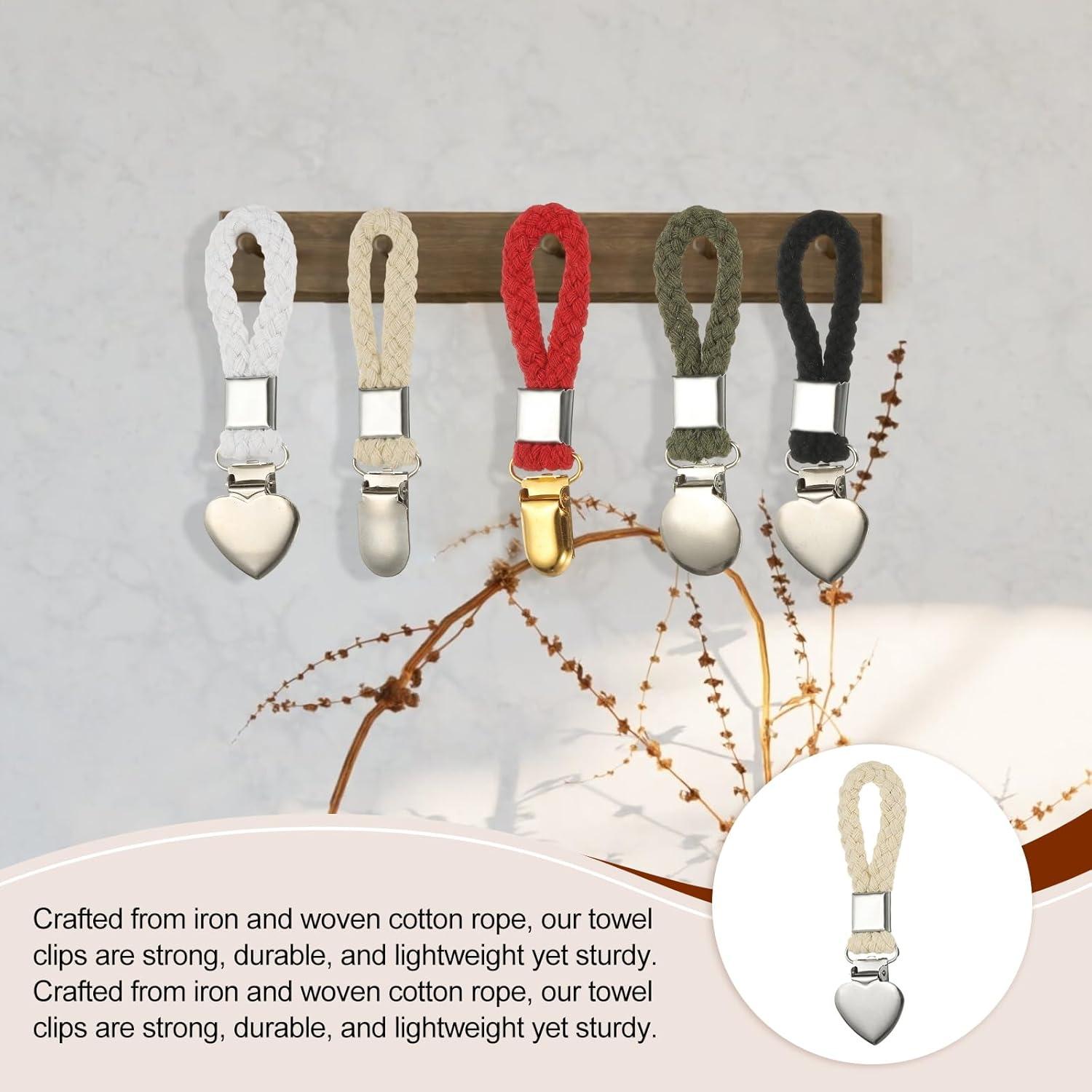 Clips para Toallas de Té PATIKIL 5 Pcs Beige 11x3.05 cm