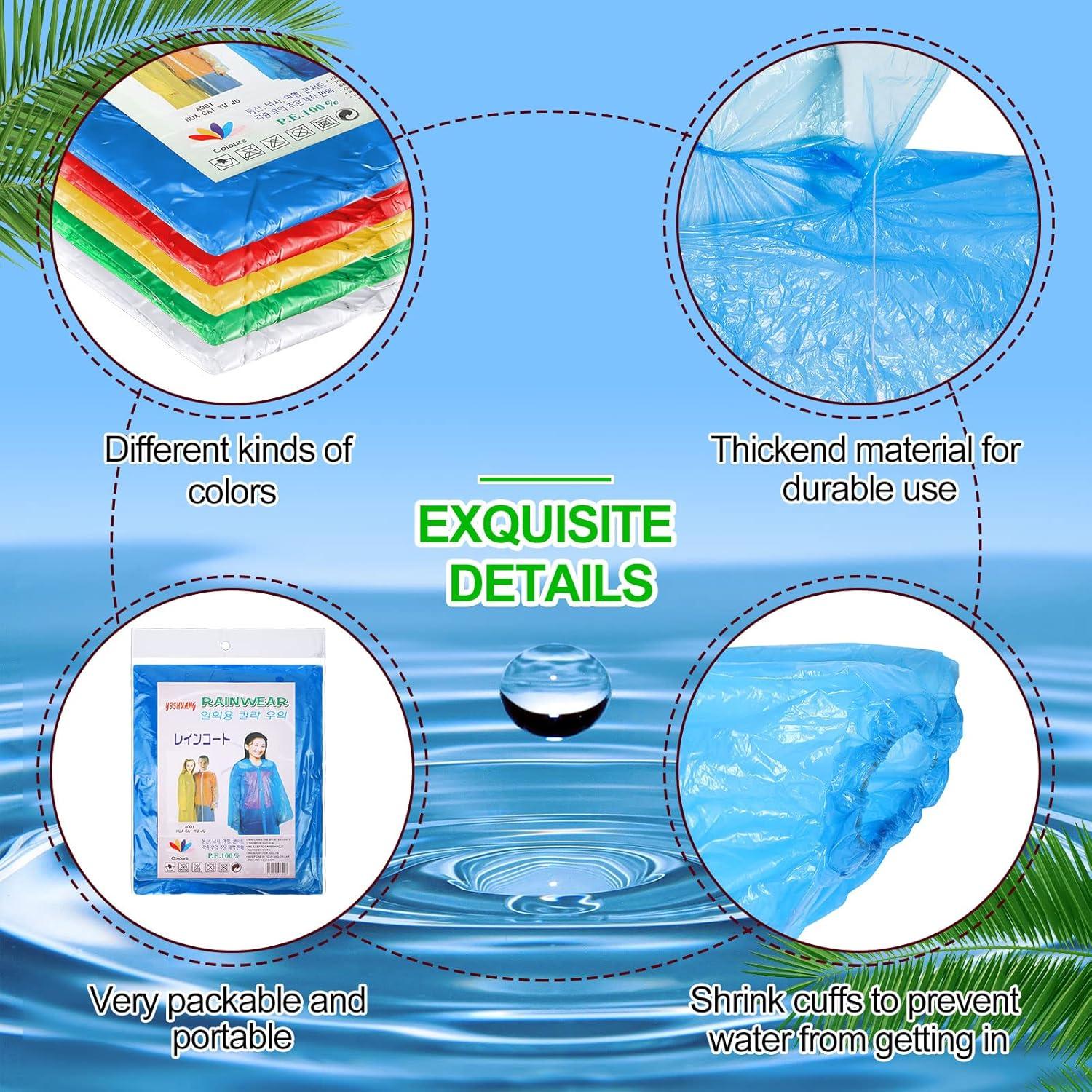 Ponchos de Lluvia Desechables Hercicy 300 Pcs Adultos