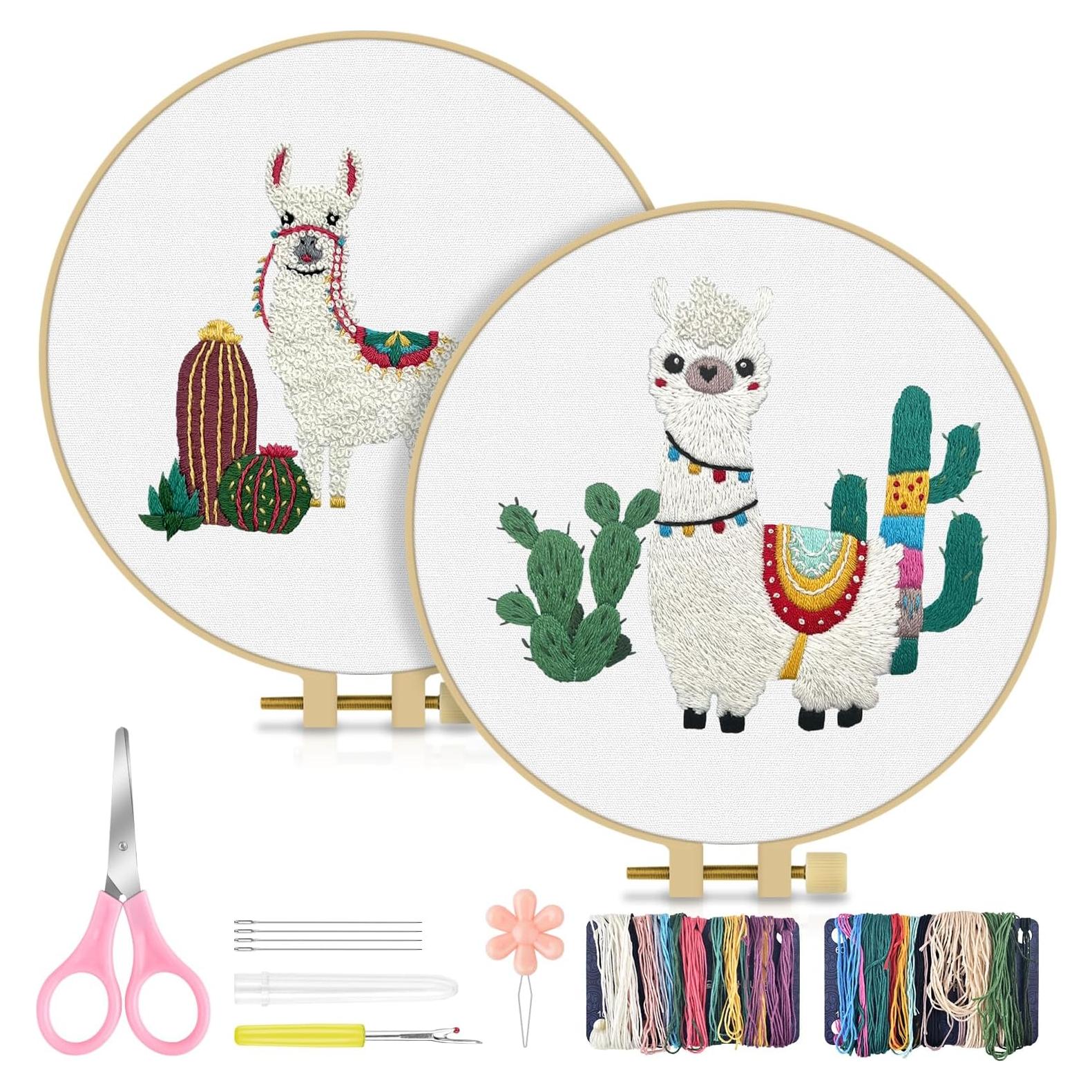 Kit de Bordado TINDTOP para Principiantes - 2 Telas, Aro y Herramientas