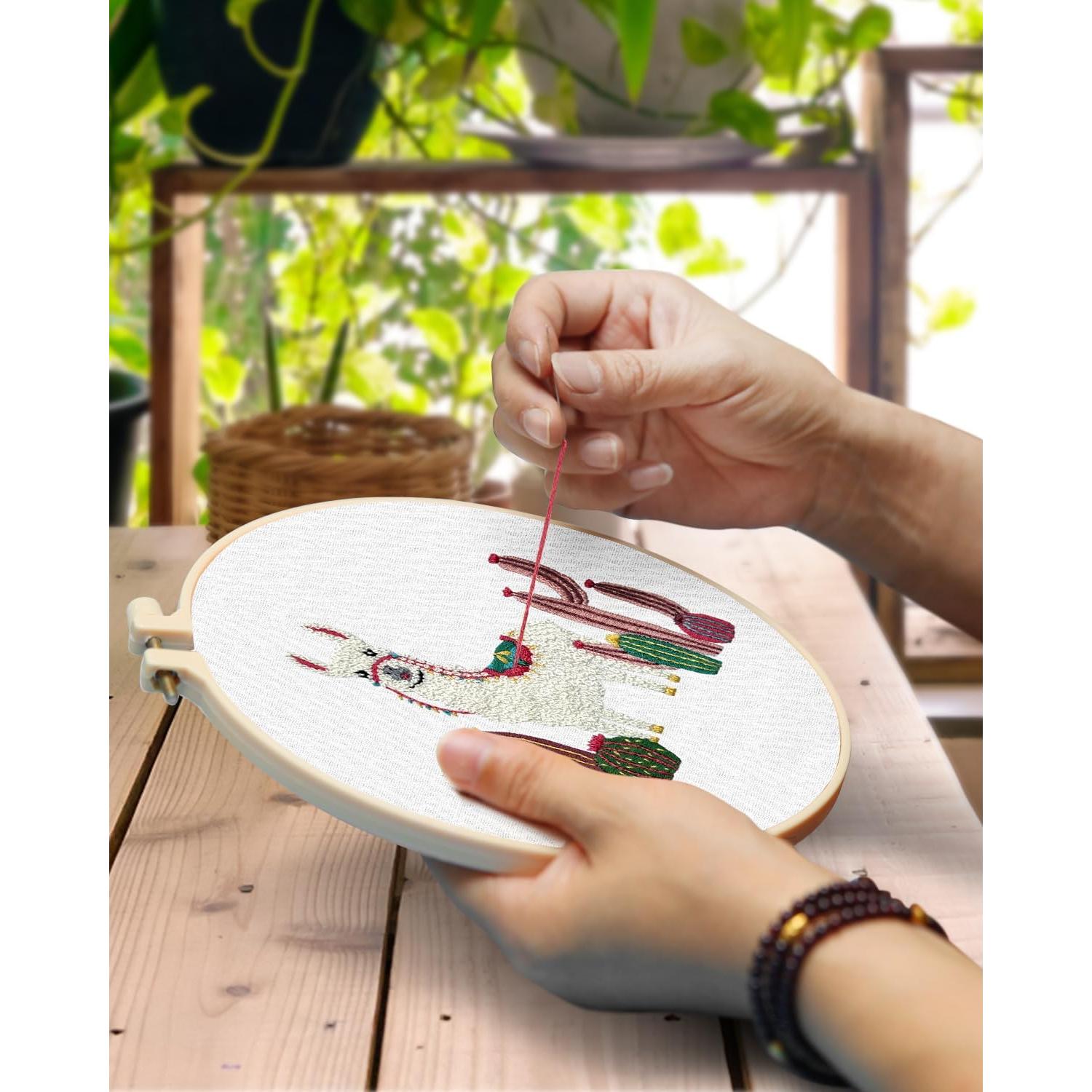 Kit de Bordado TINDTOP para Principiantes - 2 Telas, Aro y Herramientas