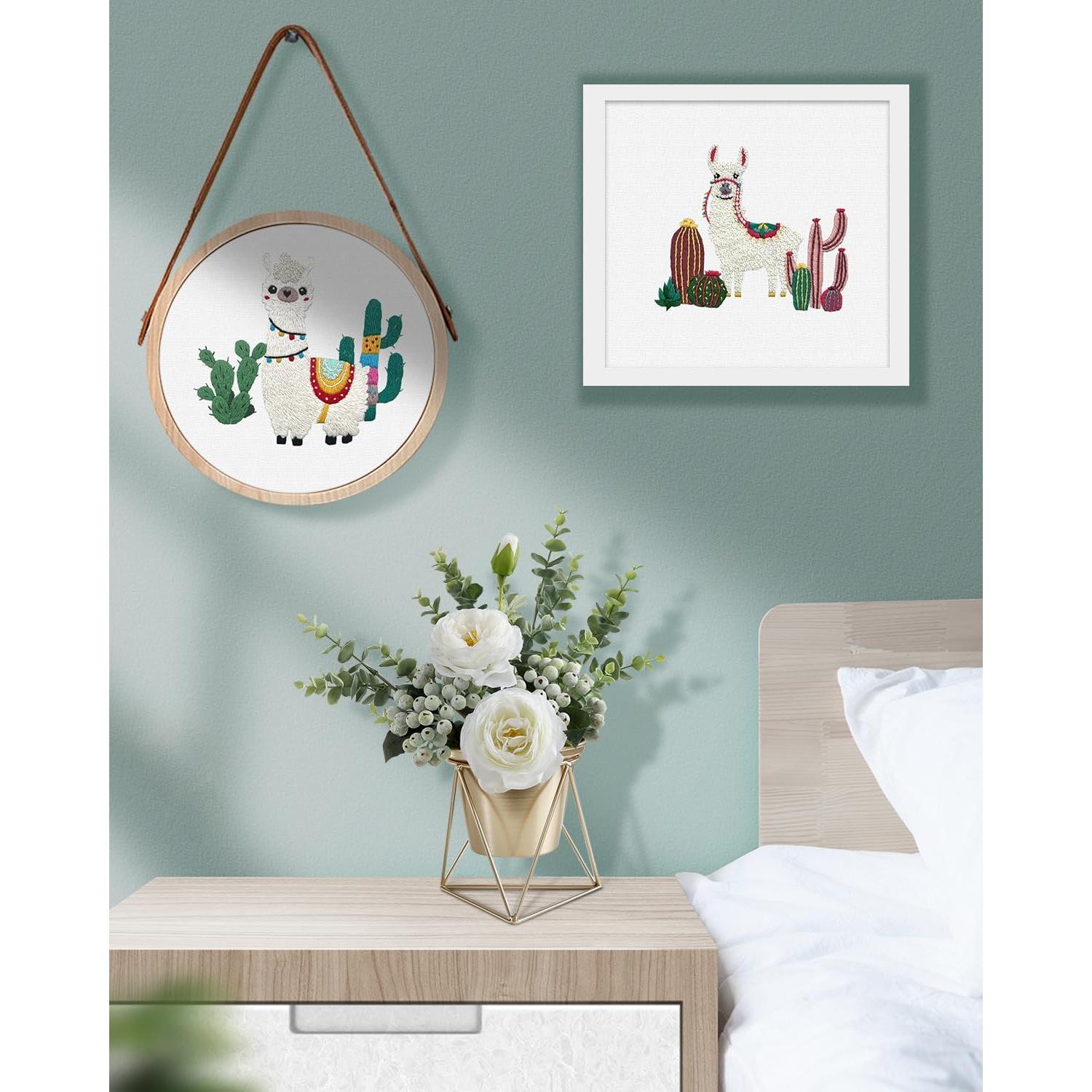 Kit de Bordado TINDTOP para Principiantes - 2 Telas, Aro y Herramientas