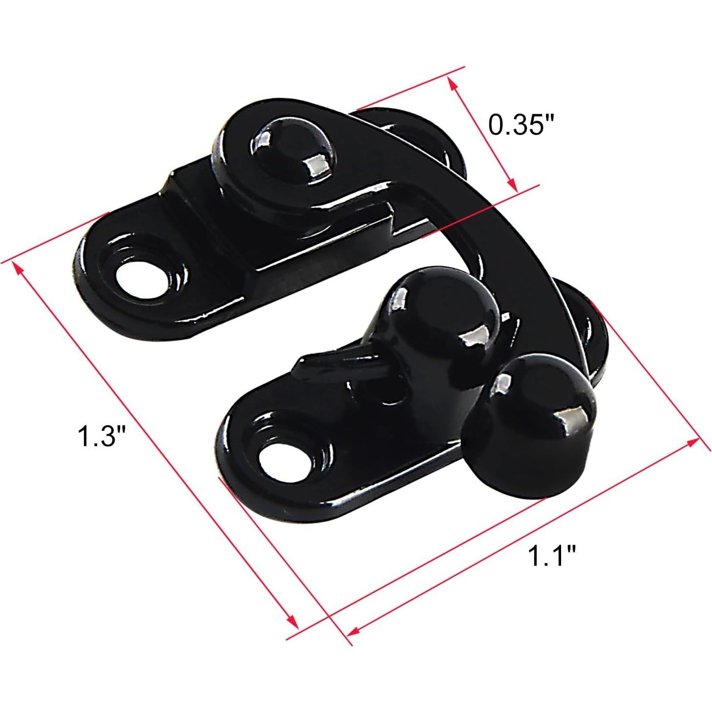 Cierre Antiguo RUIAN Gancho Derecho 33x28mm Negro 2 Pcs