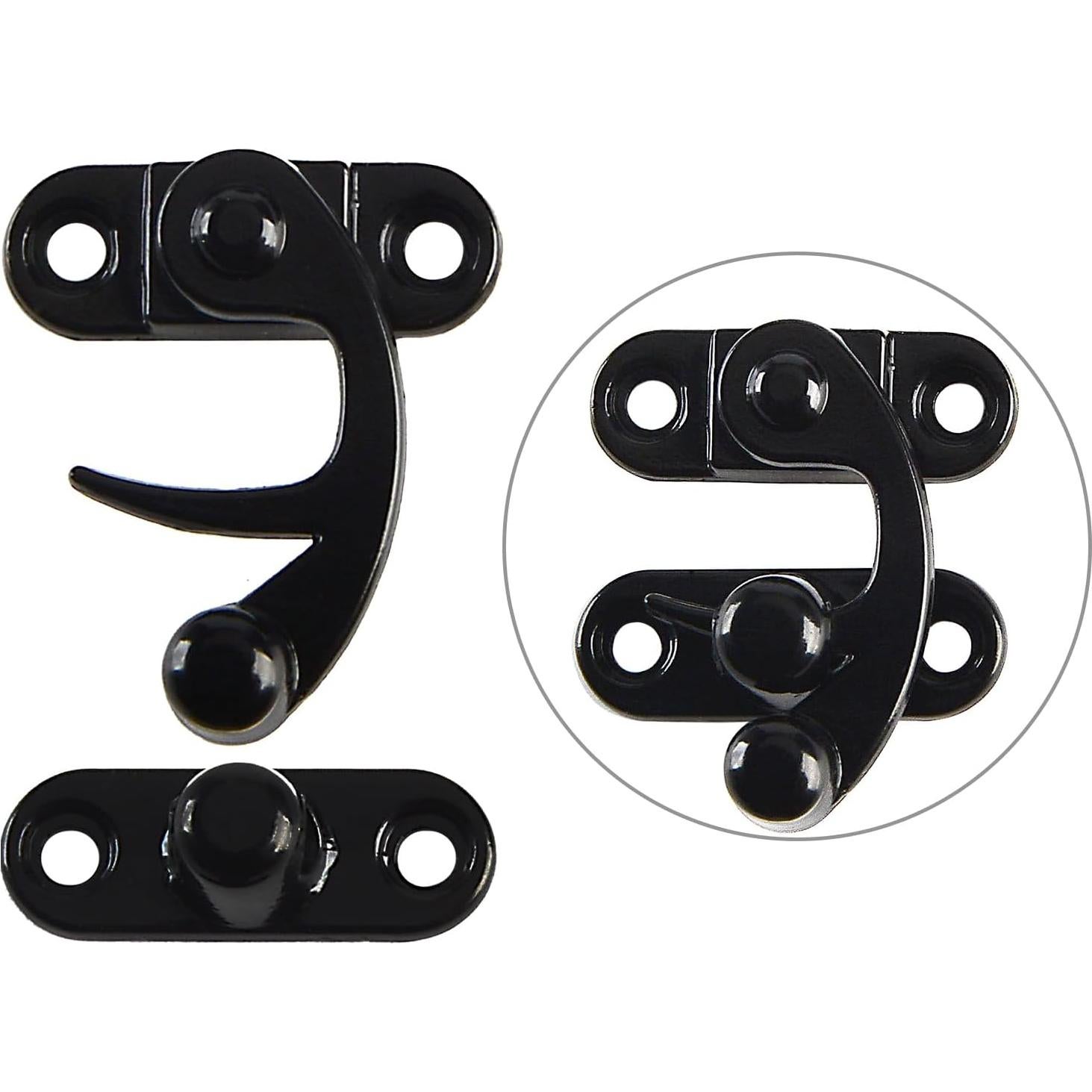 Cierre Antiguo RUIAN Gancho Derecho 33x28mm Negro 2 Pcs