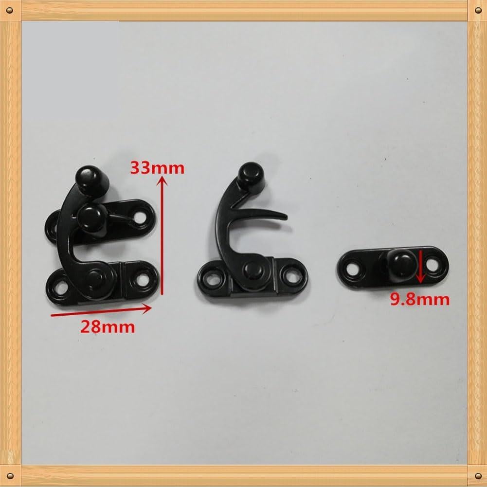 Cierre Antiguo RUIAN Gancho Derecho 33x28mm Negro 2 Pcs