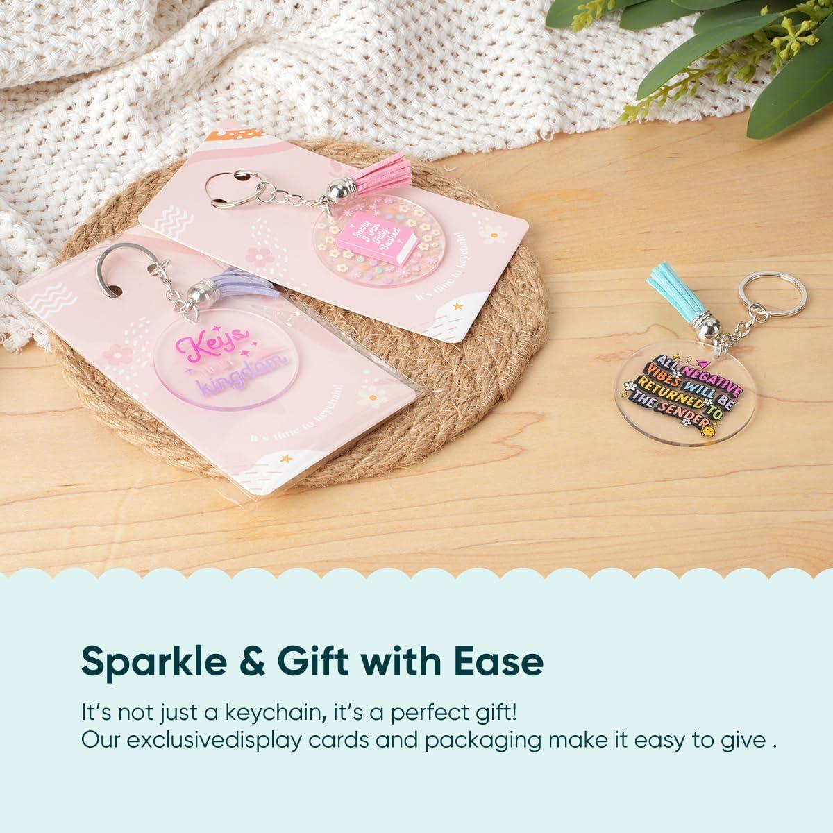 Juego de 140 Llaveros Acrílicos en Blanco YOPPIX con Pegatinas UV