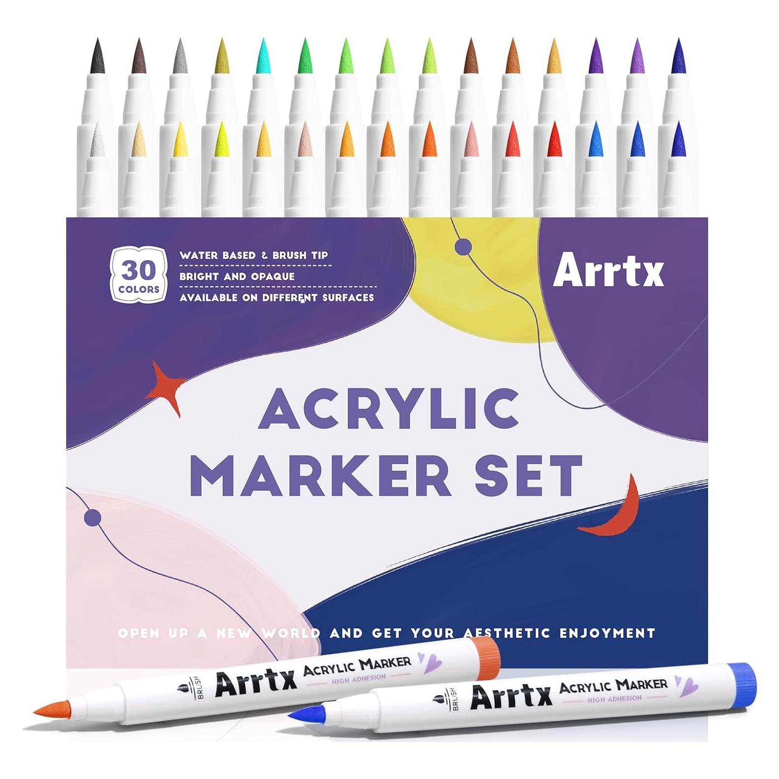 Marcadores de Pintura Acrílica Arrtx 30B - 30 Colores Vibrantes