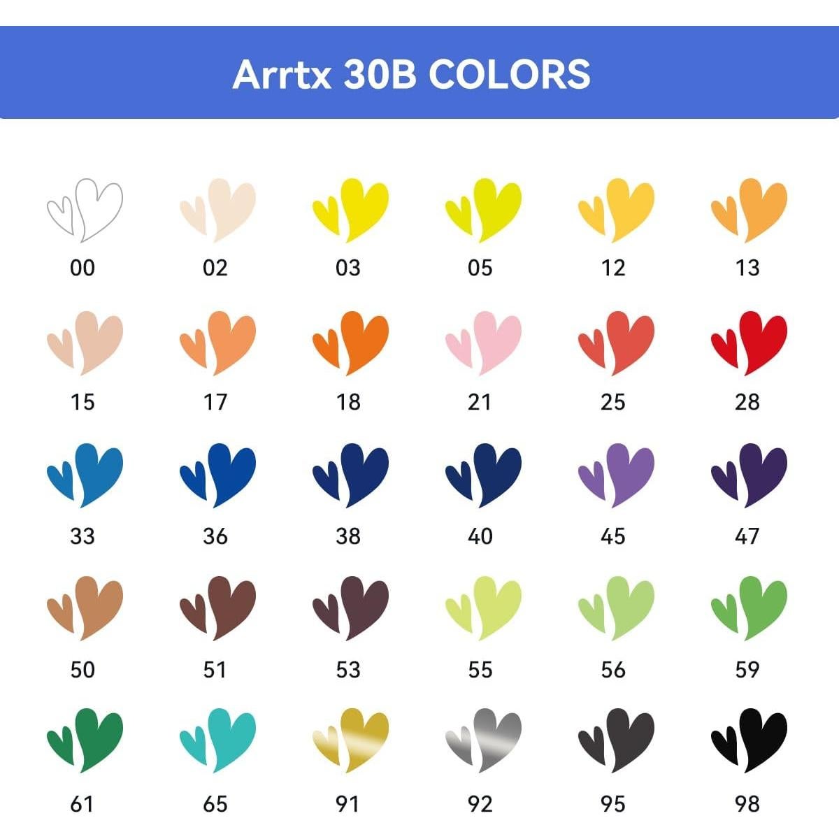 Marcadores de Pintura Acrílica Arrtx 30B - 30 Colores Vibrantes