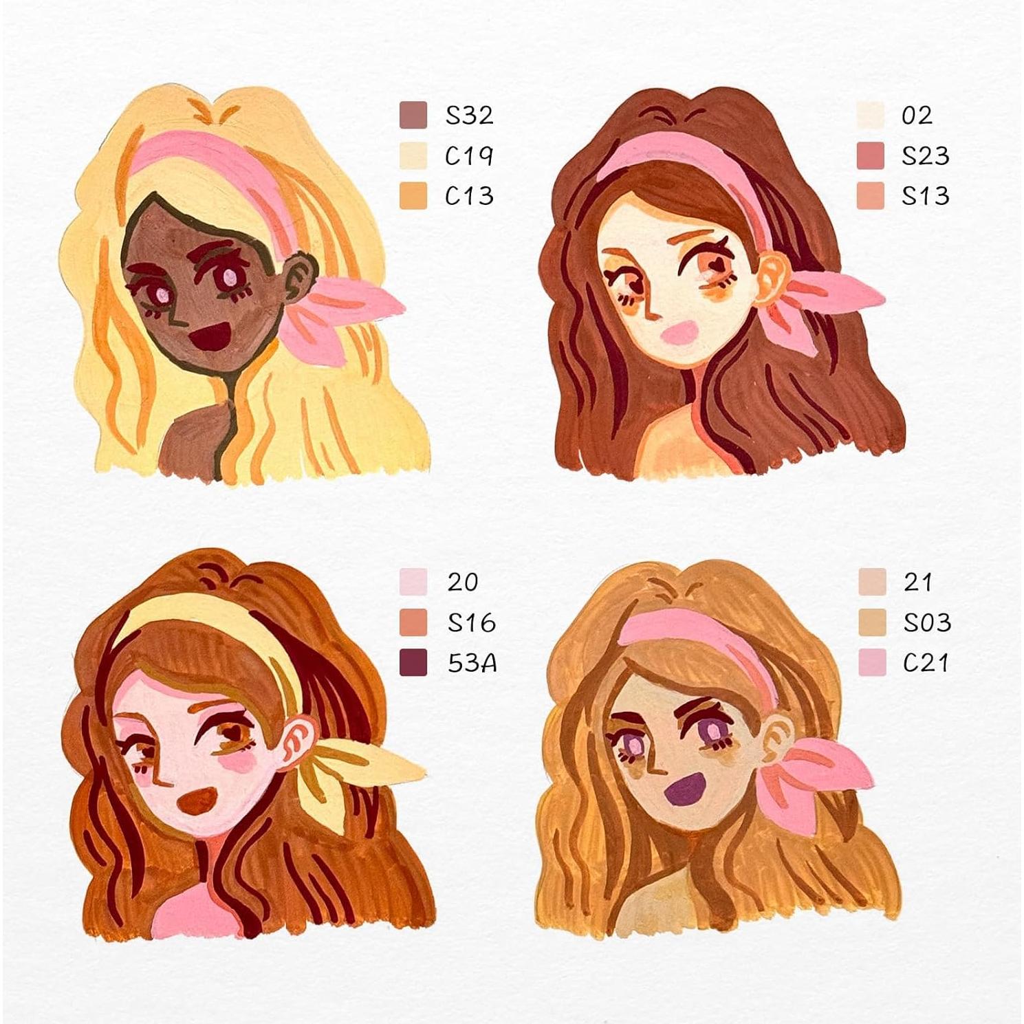 Marcadores Acrílicos Arrtx 30 Colores Tono de Piel Punta Pincel