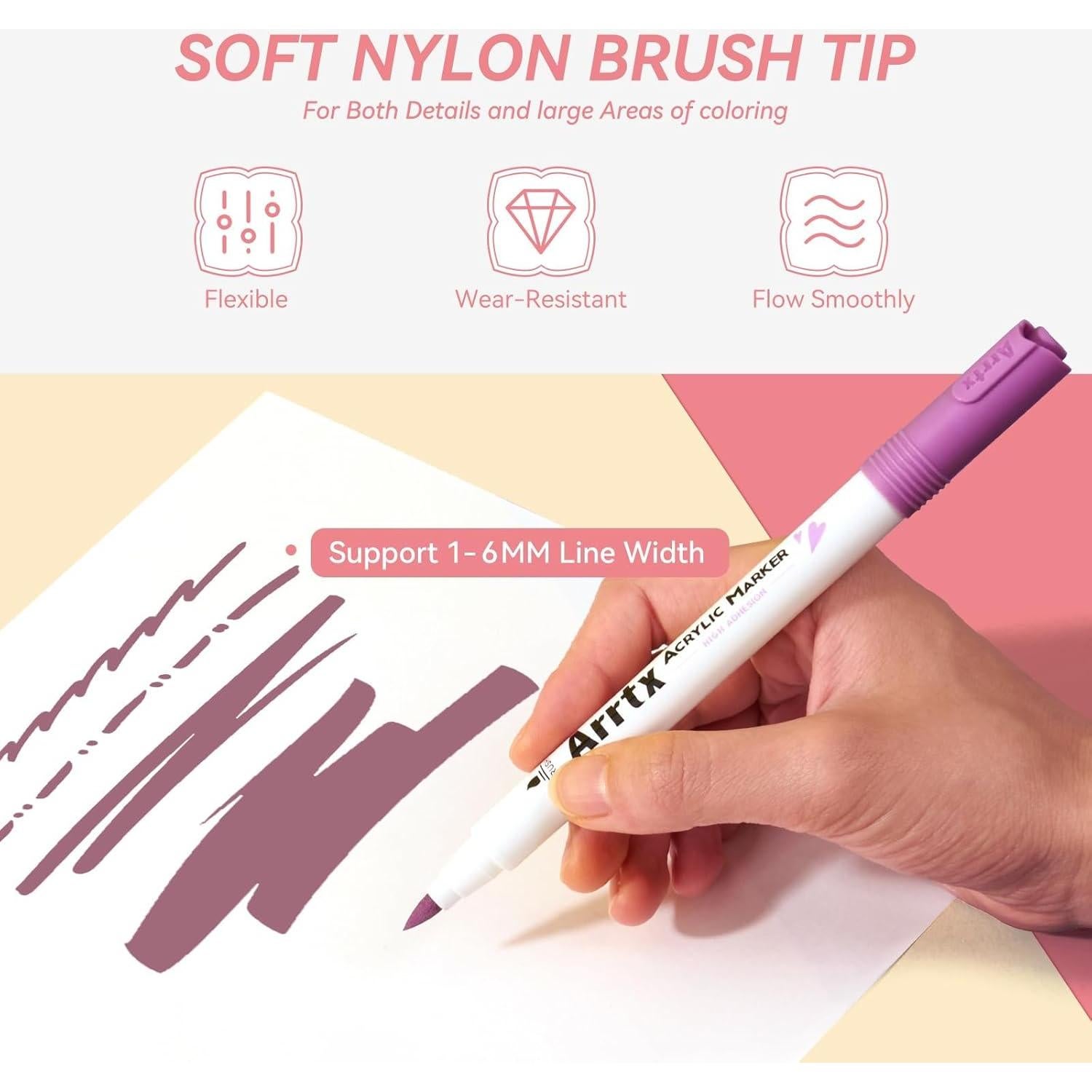 Marcadores Acrílicos Arrtx 30 Colores Tono de Piel Punta Pincel