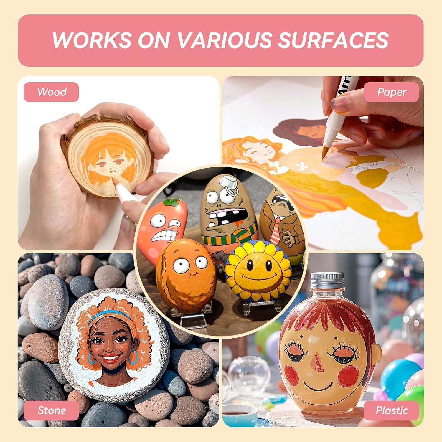 Marcadores Acrílicos Arrtx 30 Colores Tono de Piel Punta Pincel