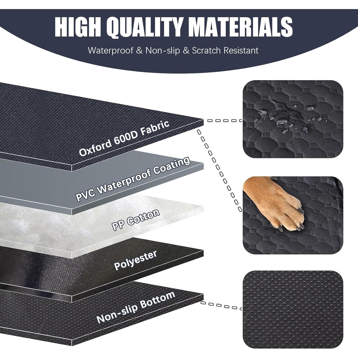 Asiento de Coche para Perros Homsunyi Mediano Negro Impermeable