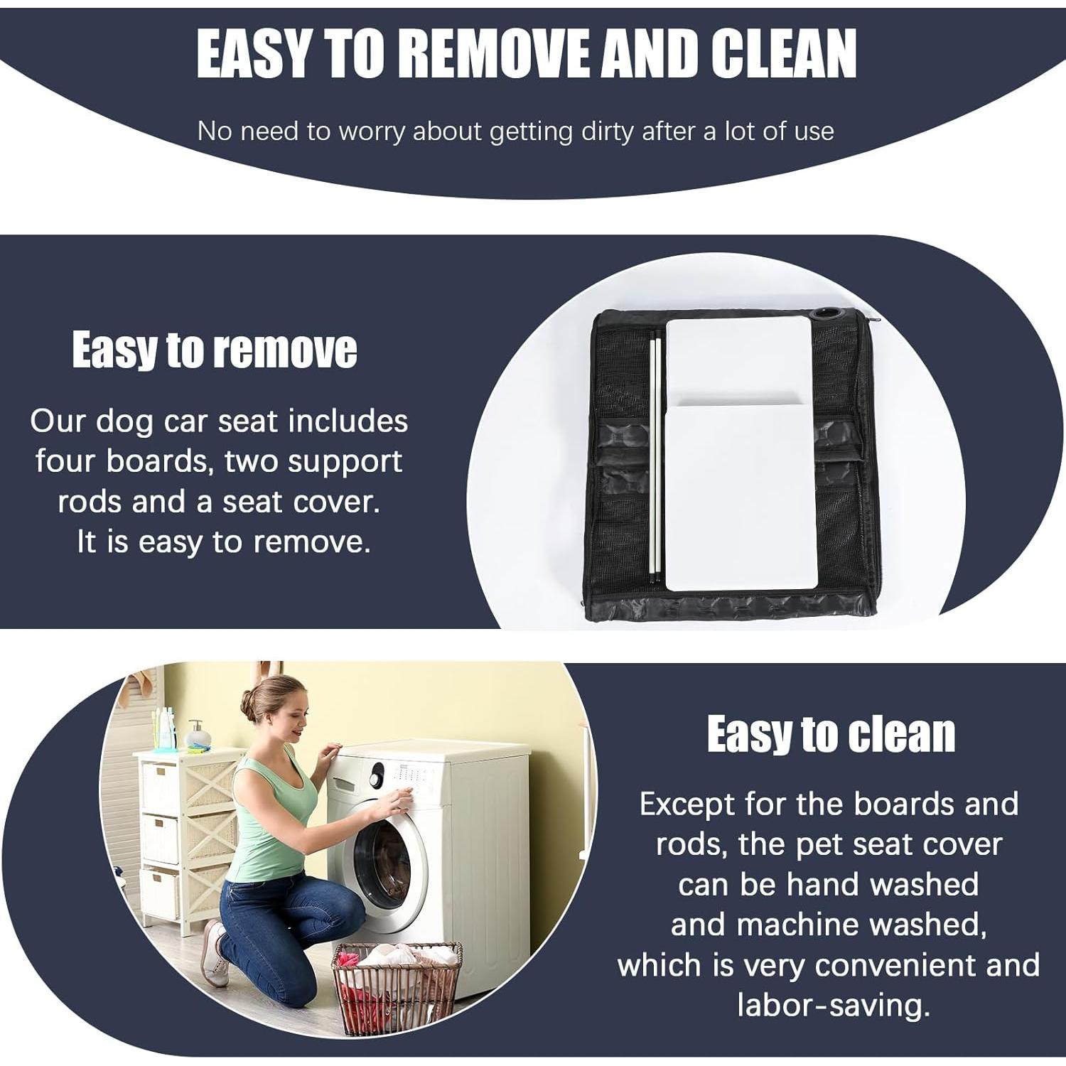 Asiento de Coche para Perros Homsunyi Mediano Negro Impermeable