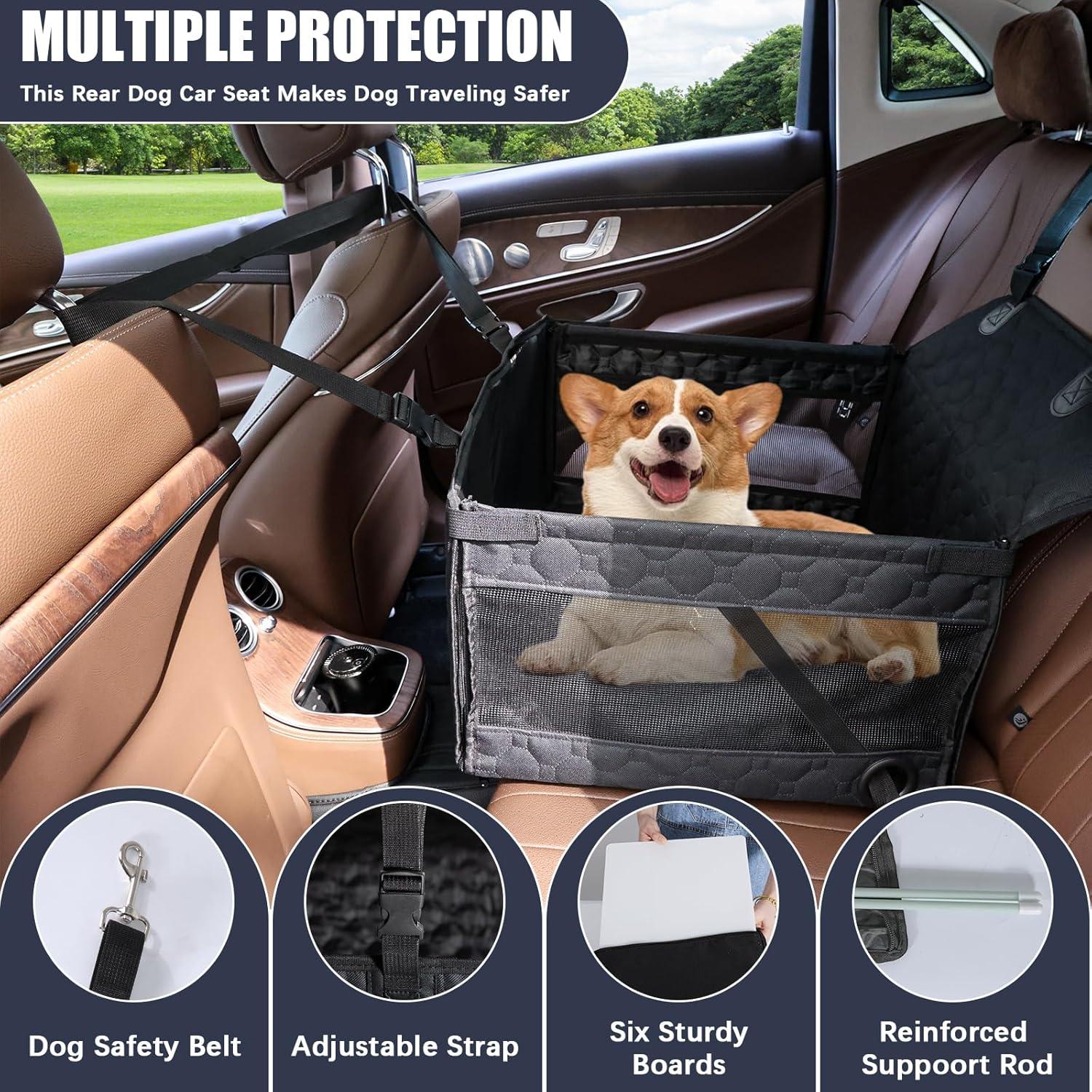 Asiento de Coche para Perros Homsunyi Mediano Negro Impermeable