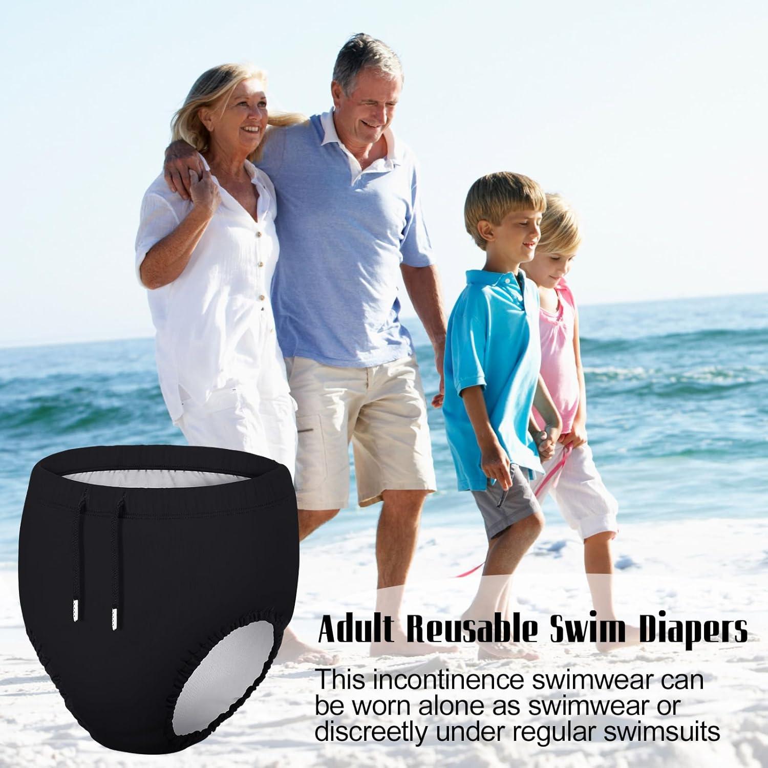 2 Pañales de Natación Reutilizables Glitopper para Adultos S