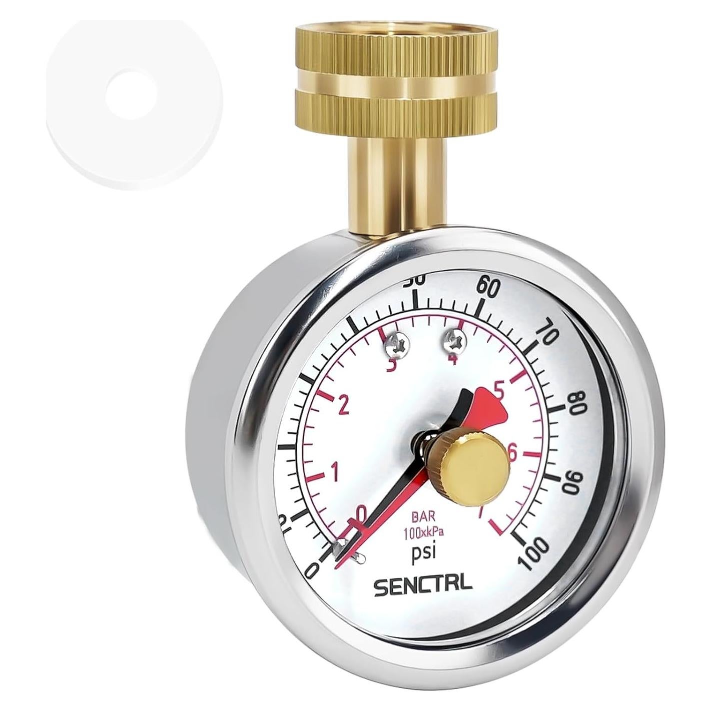 Manómetro de presión de agua SENCTRL 0-7 bar, 6.35 cm, IP67