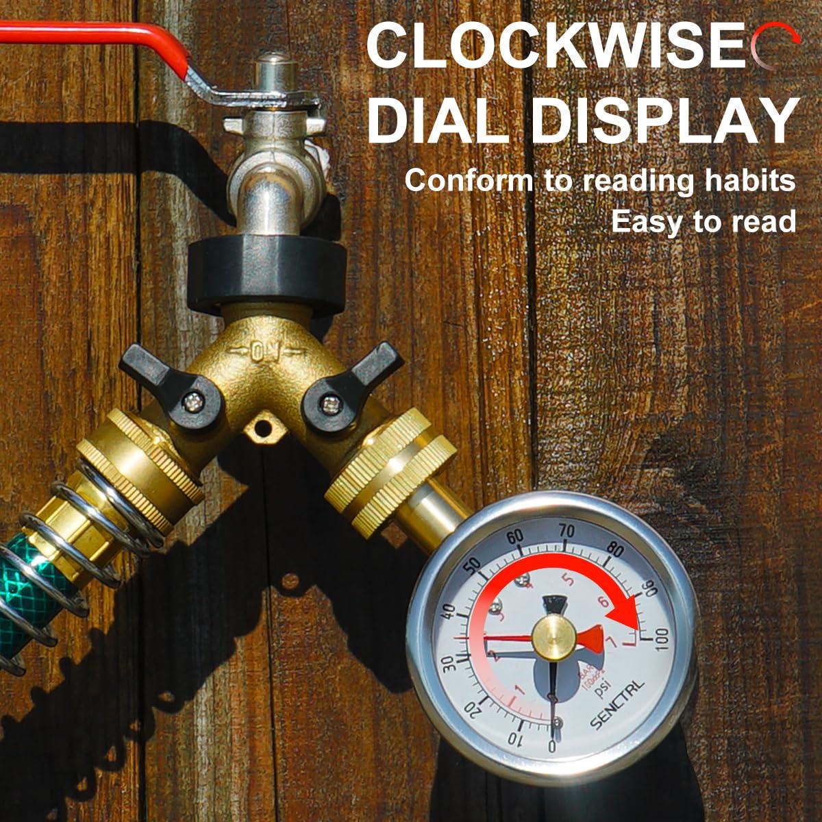 Manómetro de presión de agua SENCTRL 0-7 bar, 6.35 cm, IP67