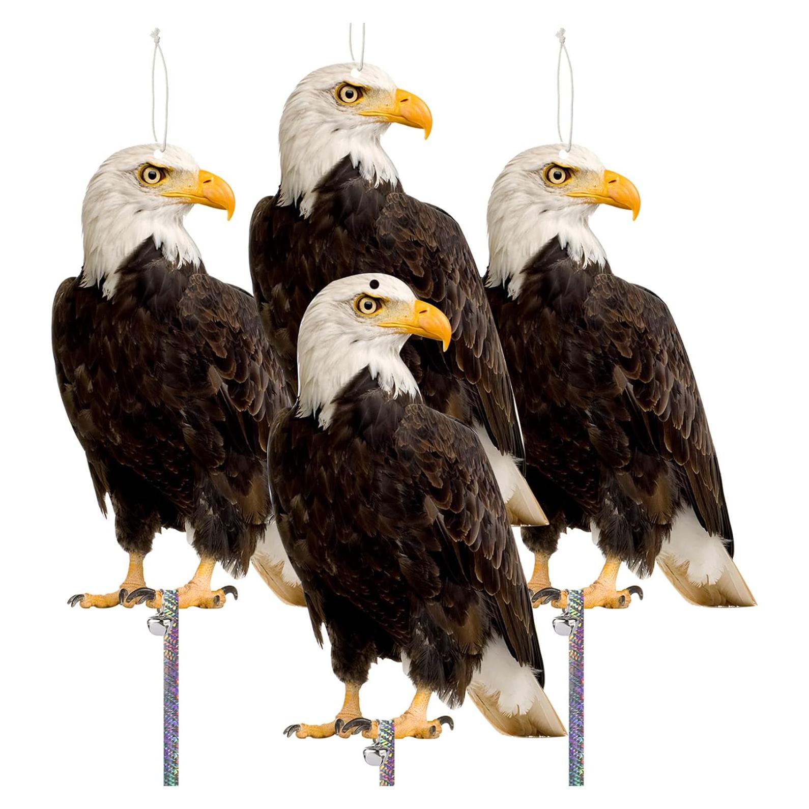 Búhos Falsos Colgantes Kungfu Mall - 4 Piezas para Jardín