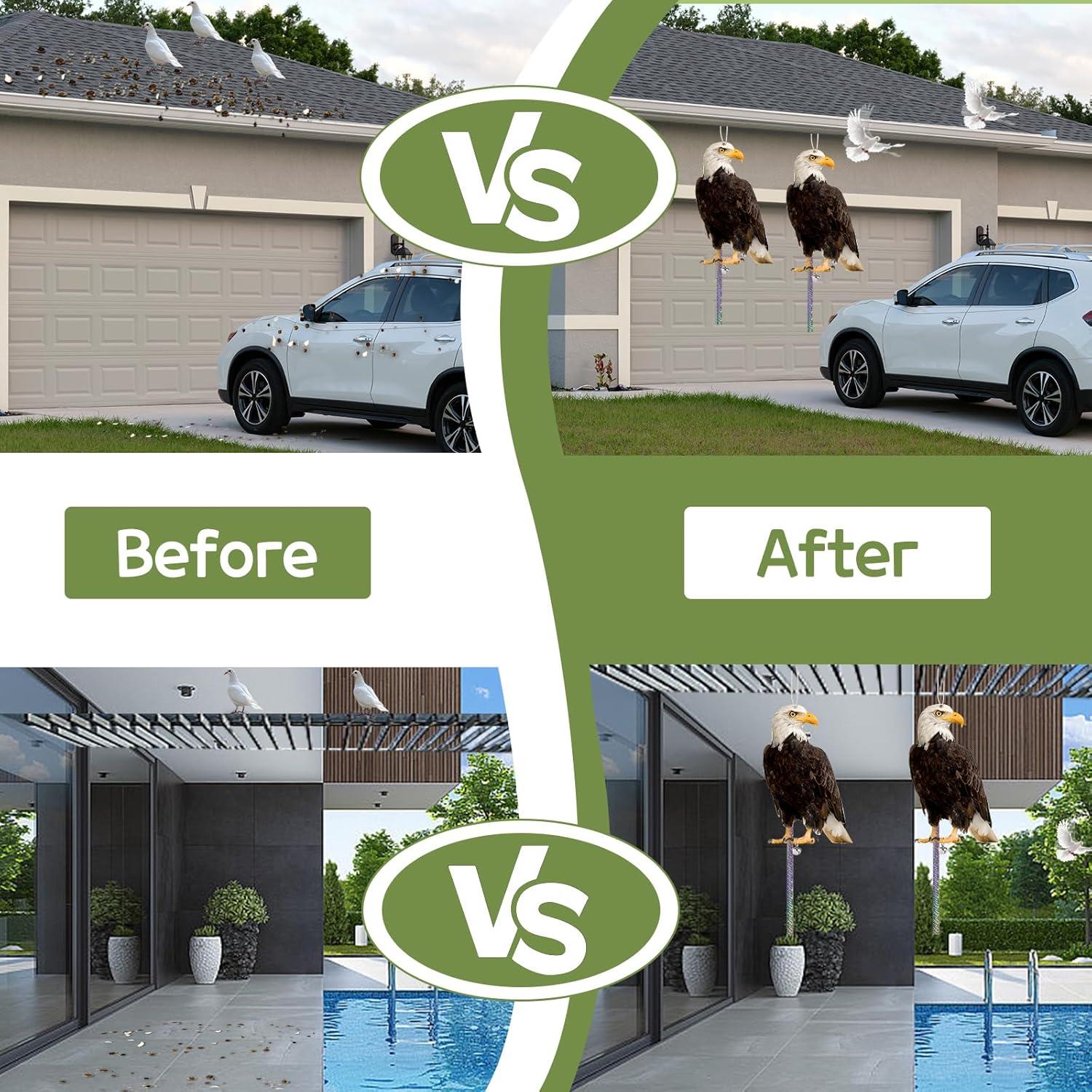 Búhos Falsos Colgantes Kungfu Mall - 4 Piezas para Jardín