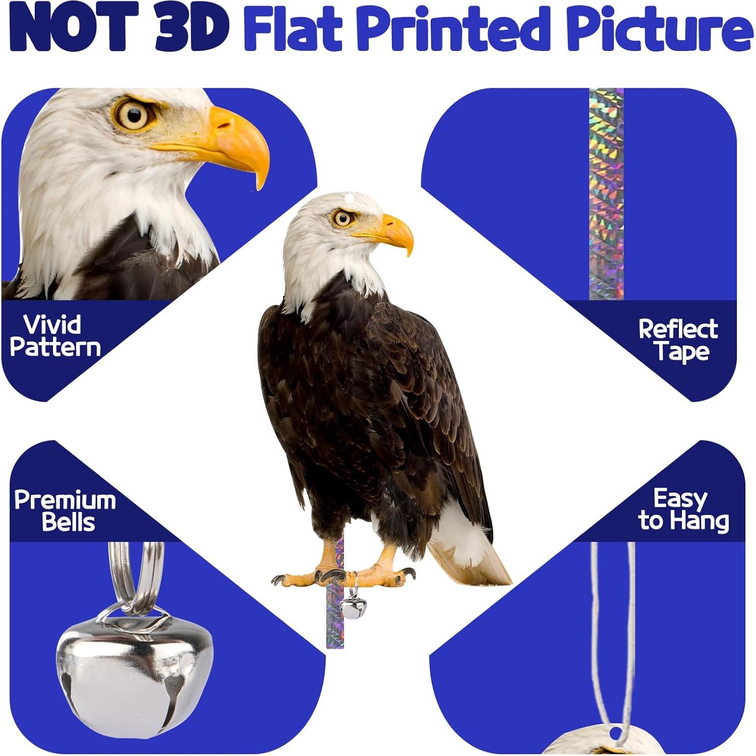 Búhos Falsos Colgantes Kungfu Mall - 4 Piezas para Jardín