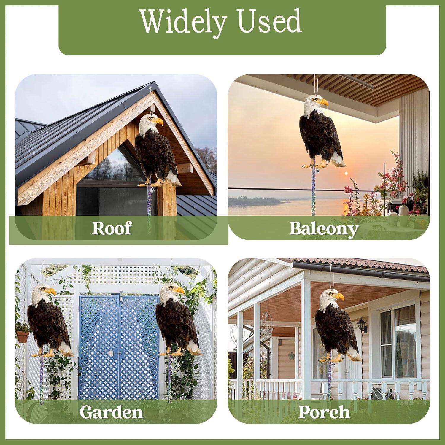 Búhos Falsos Colgantes Kungfu Mall - 4 Piezas para Jardín