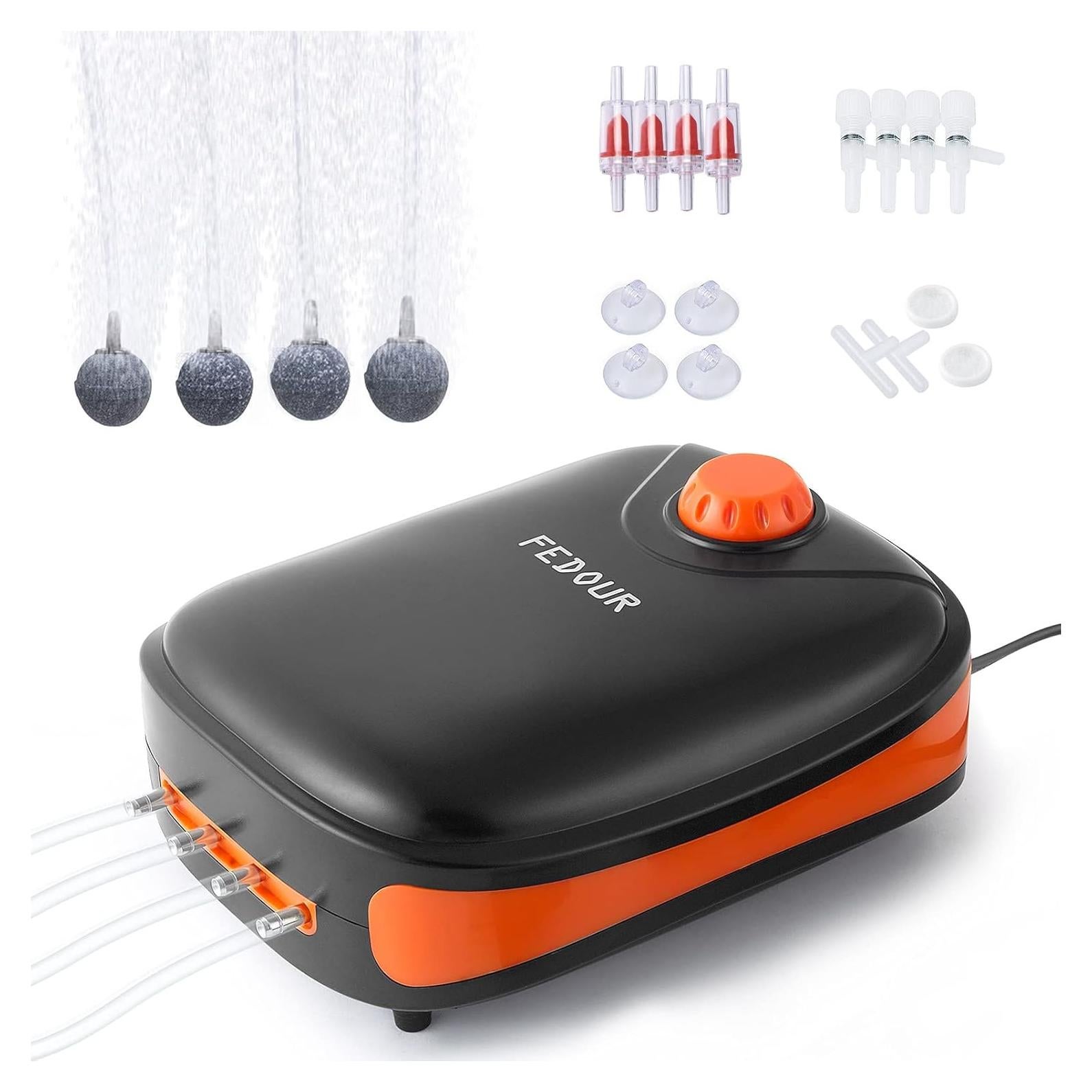 Bomba de Aire Eléctrica FEDOUR 4 Salidas 8W para Acuario 1135L