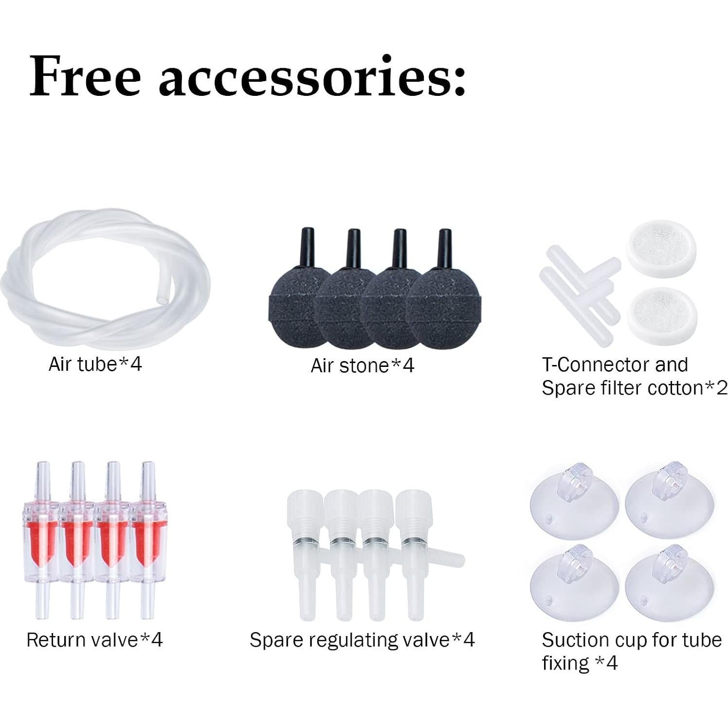 Bomba de Aire Eléctrica FEDOUR 4 Salidas 8W para Acuario 1135L