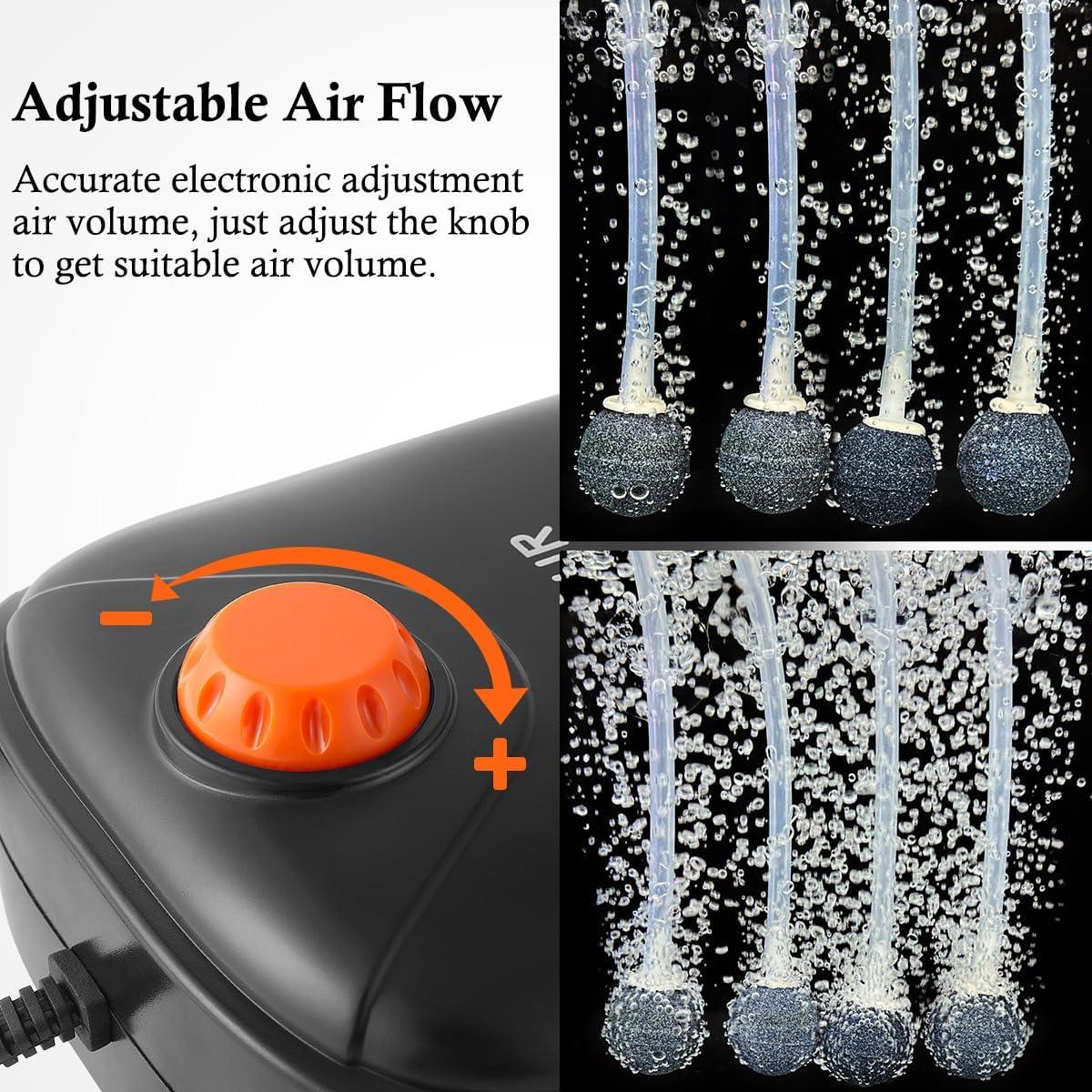 Bomba de Aire Eléctrica FEDOUR 4 Salidas 8W para Acuario 1135L