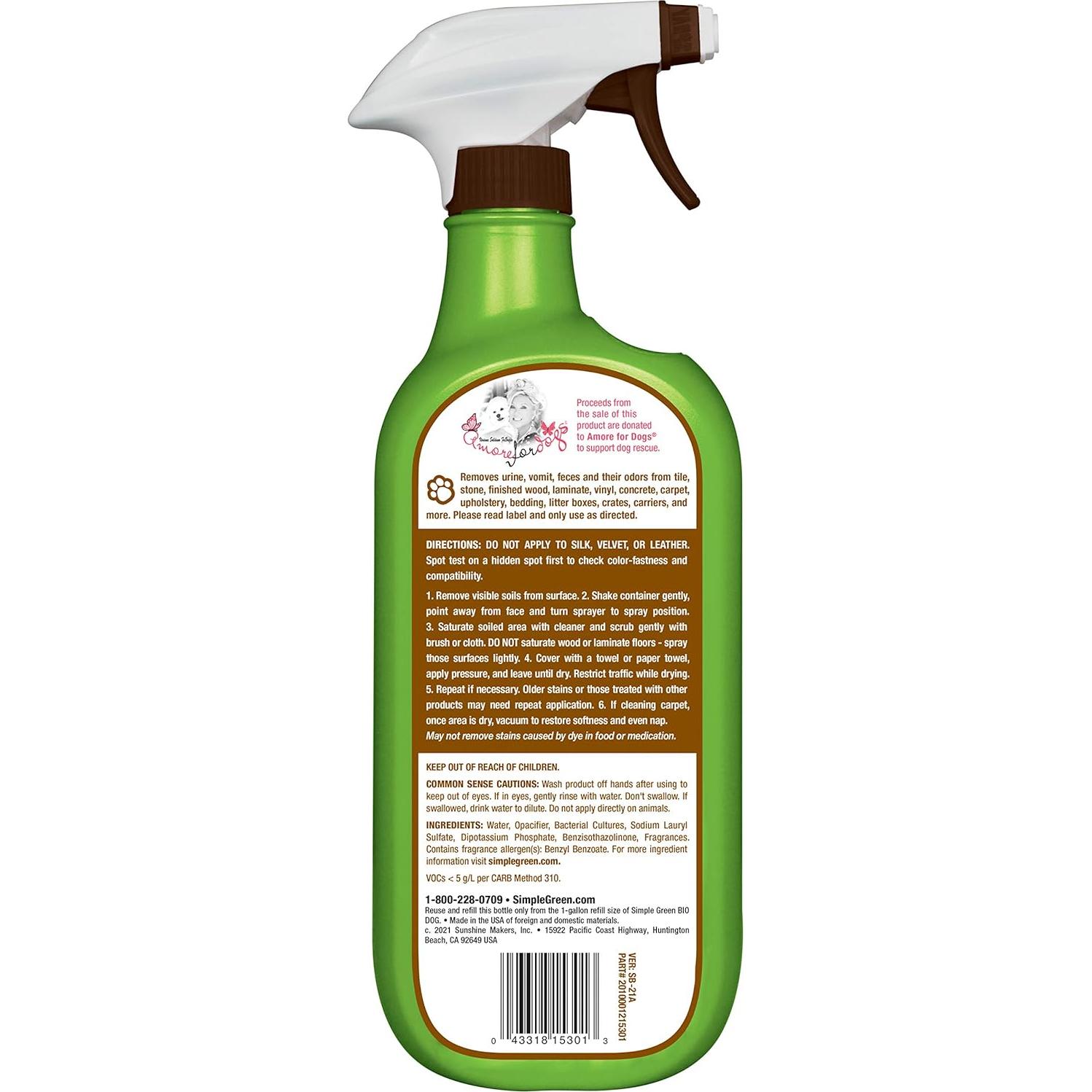 Removedor de Manchas y Olores Bio Activo Simple Green 946ml