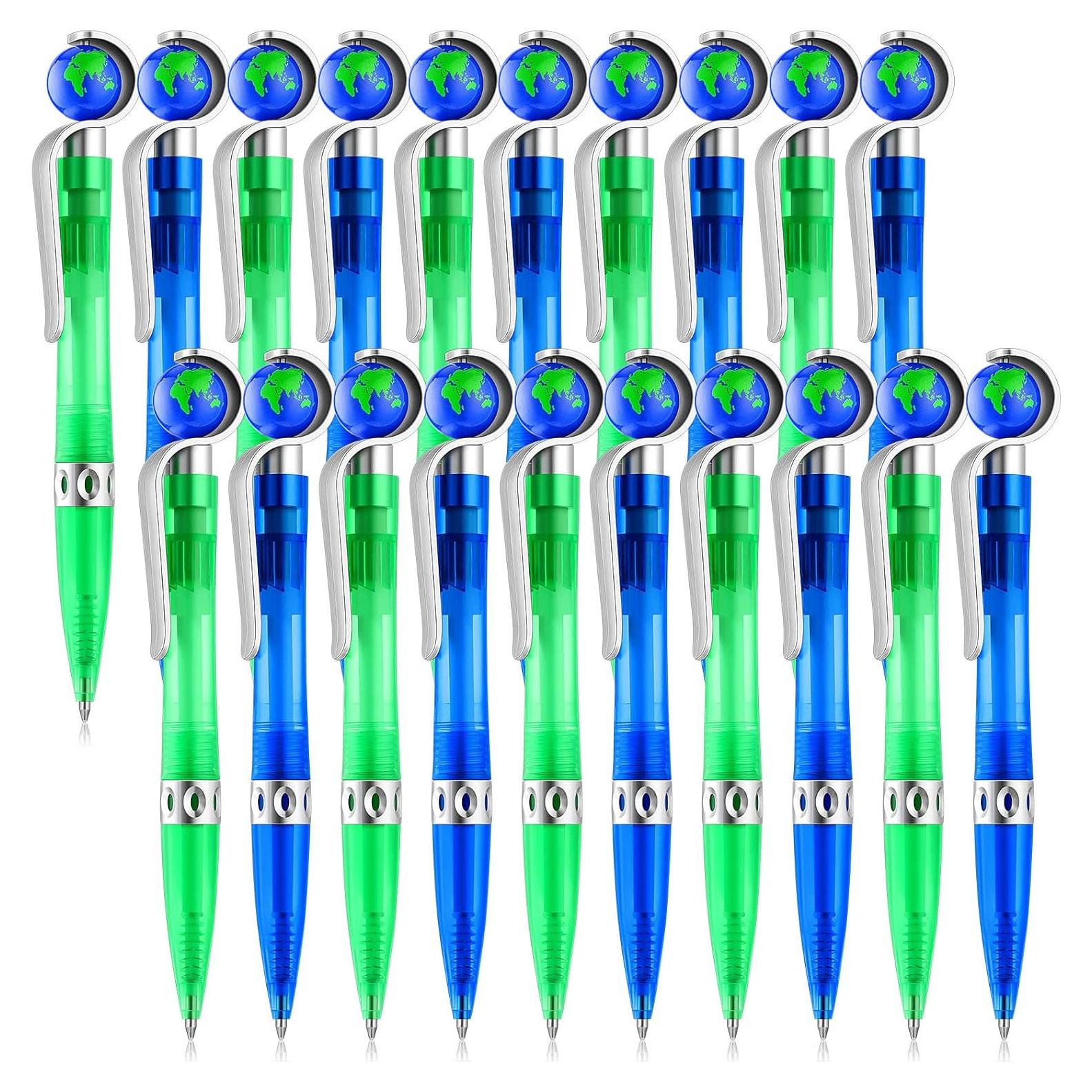 Bolígrafos Retráctiles Teling Globo 20 Pcs Tinta Negra 1 mm