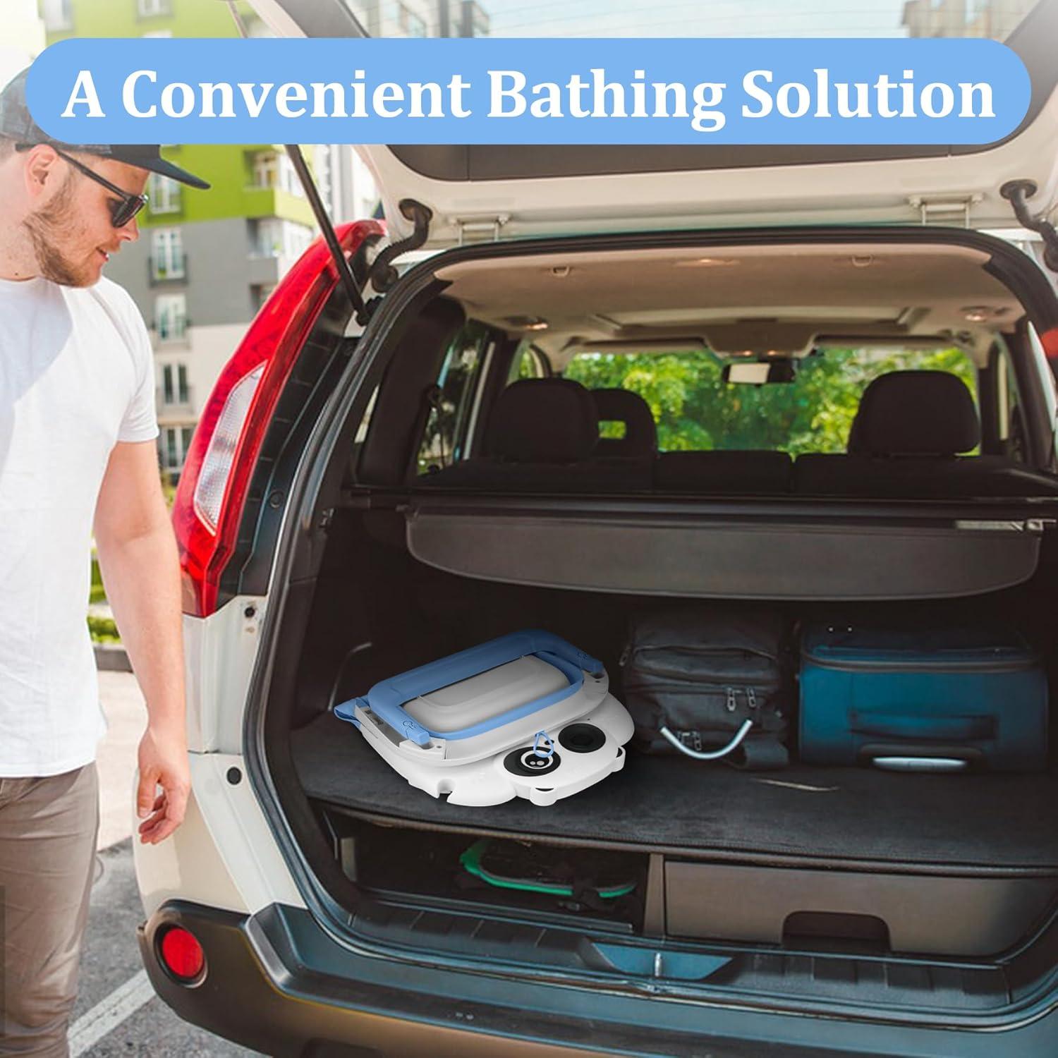 Bañera Plegable para Bebés WXXM con Cojín y Termómetro