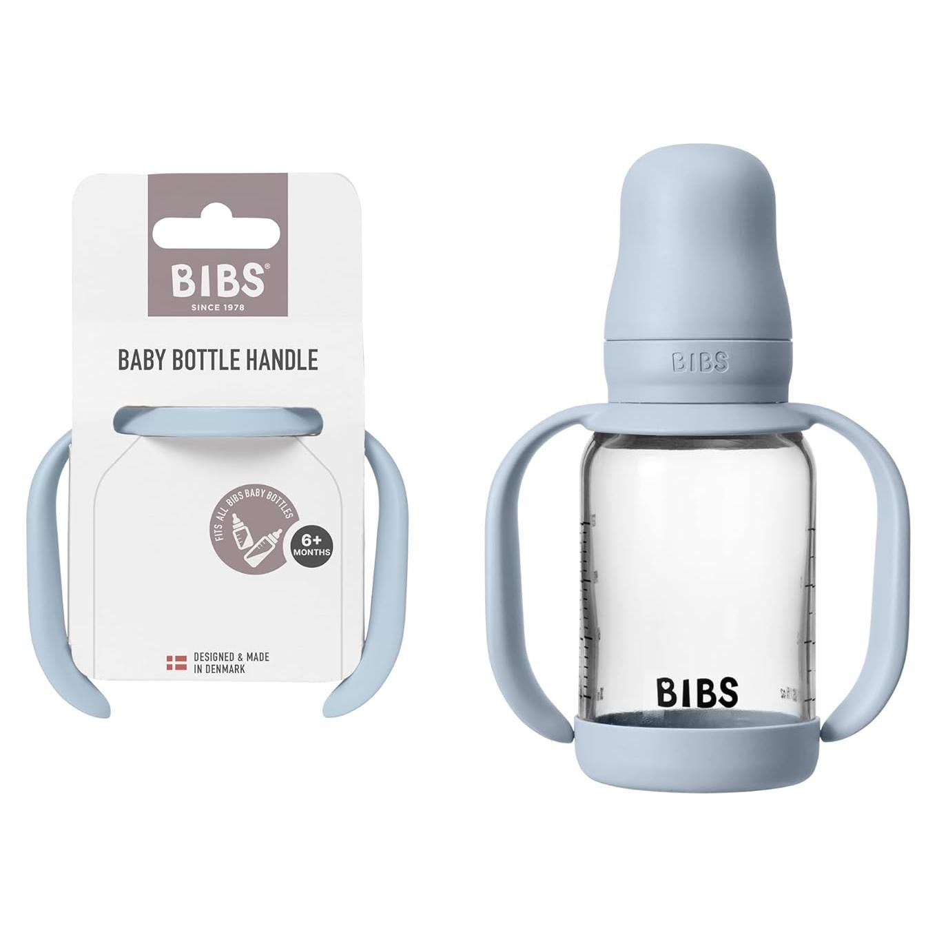 Mango de Biberón BIBS Azul Bebé | Antideslizante y Ergonómico