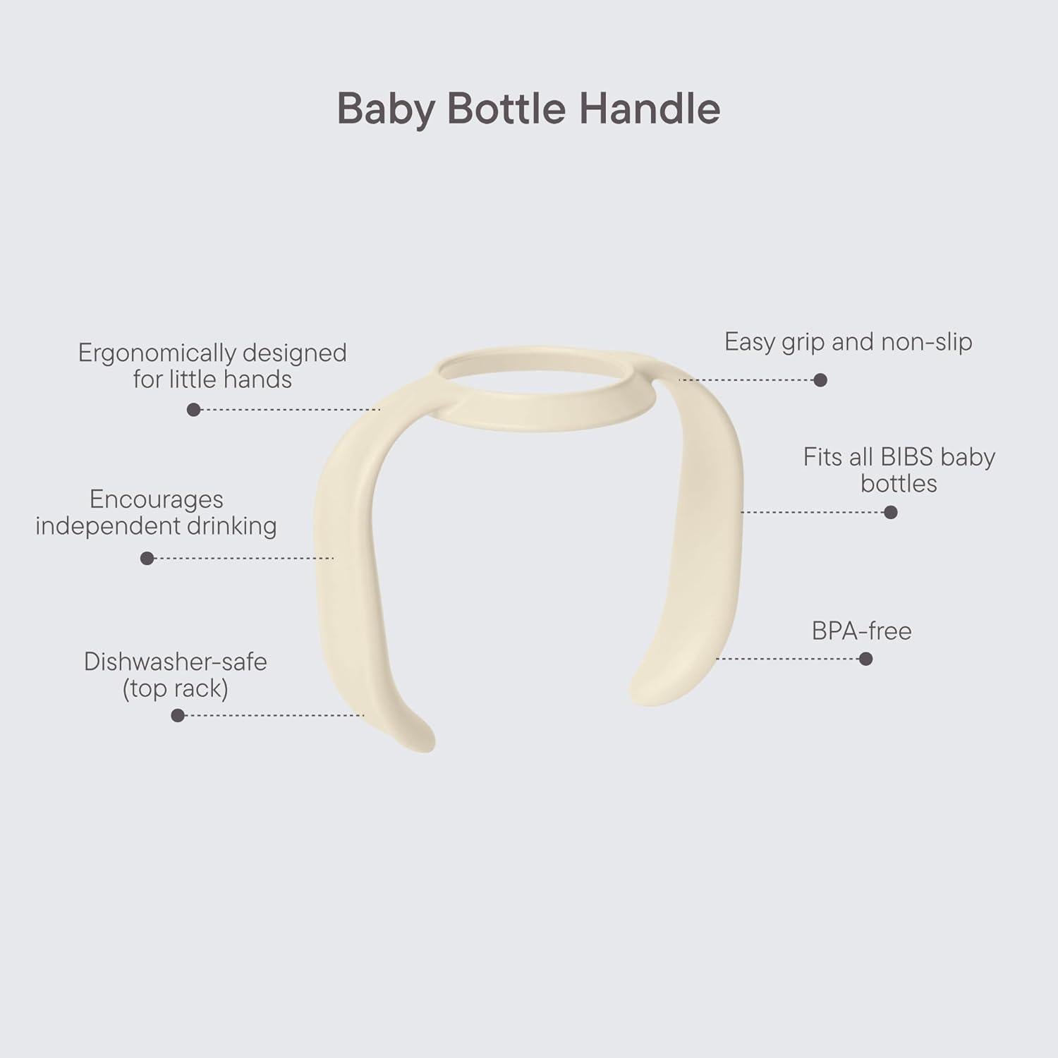 Mango de Biberón BIBS Azul Bebé | Antideslizante y Ergonómico