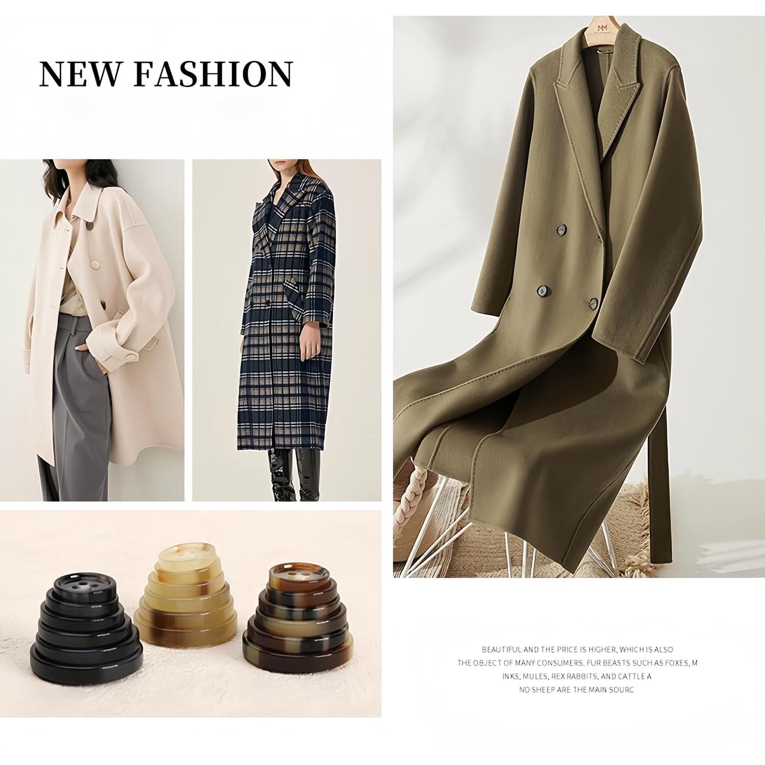 20 Botones Redondos de Resina Vingol 15mm 4 Agujeros Negro