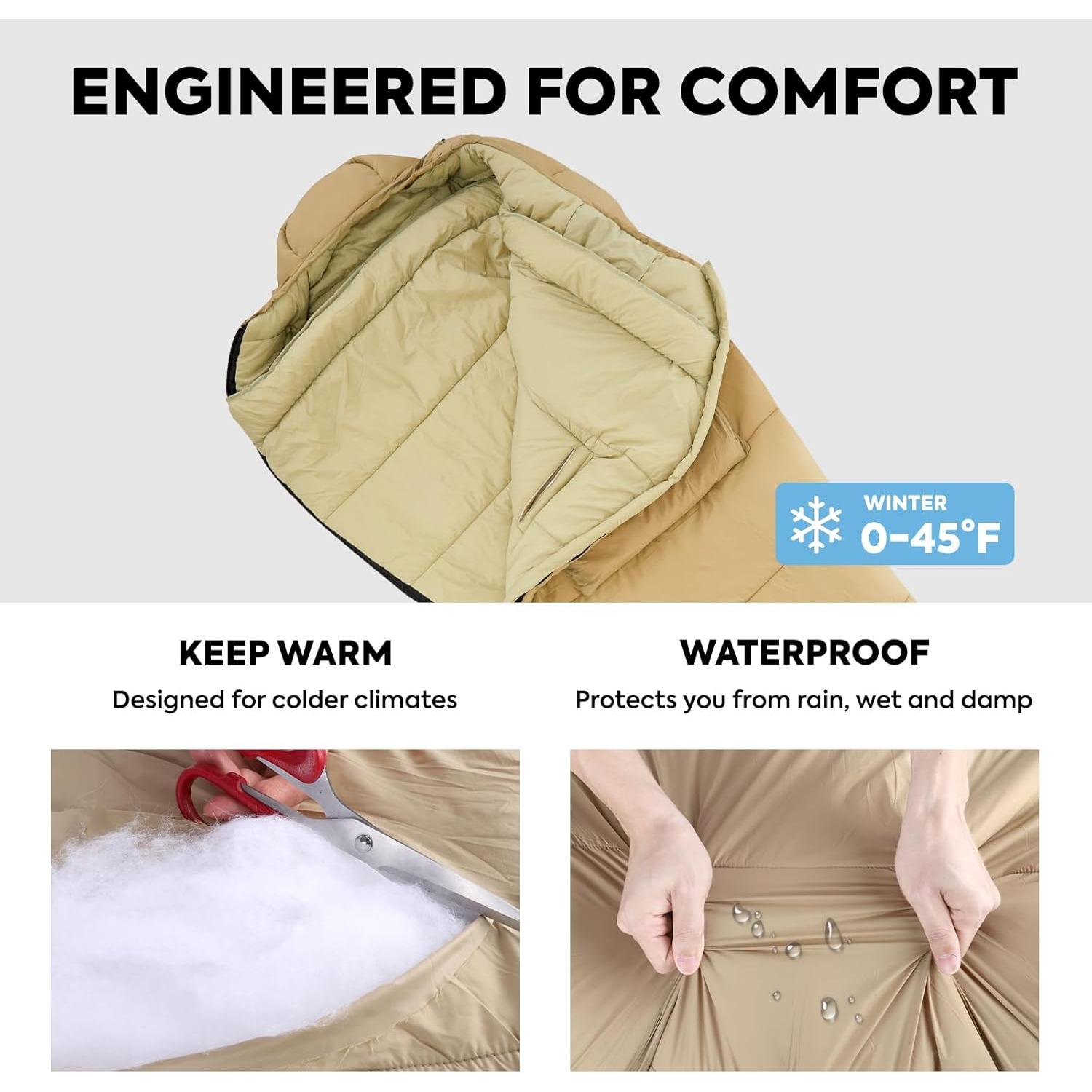 Saco de Dormir Momia ICECO MSB215K 0°C para Adultos